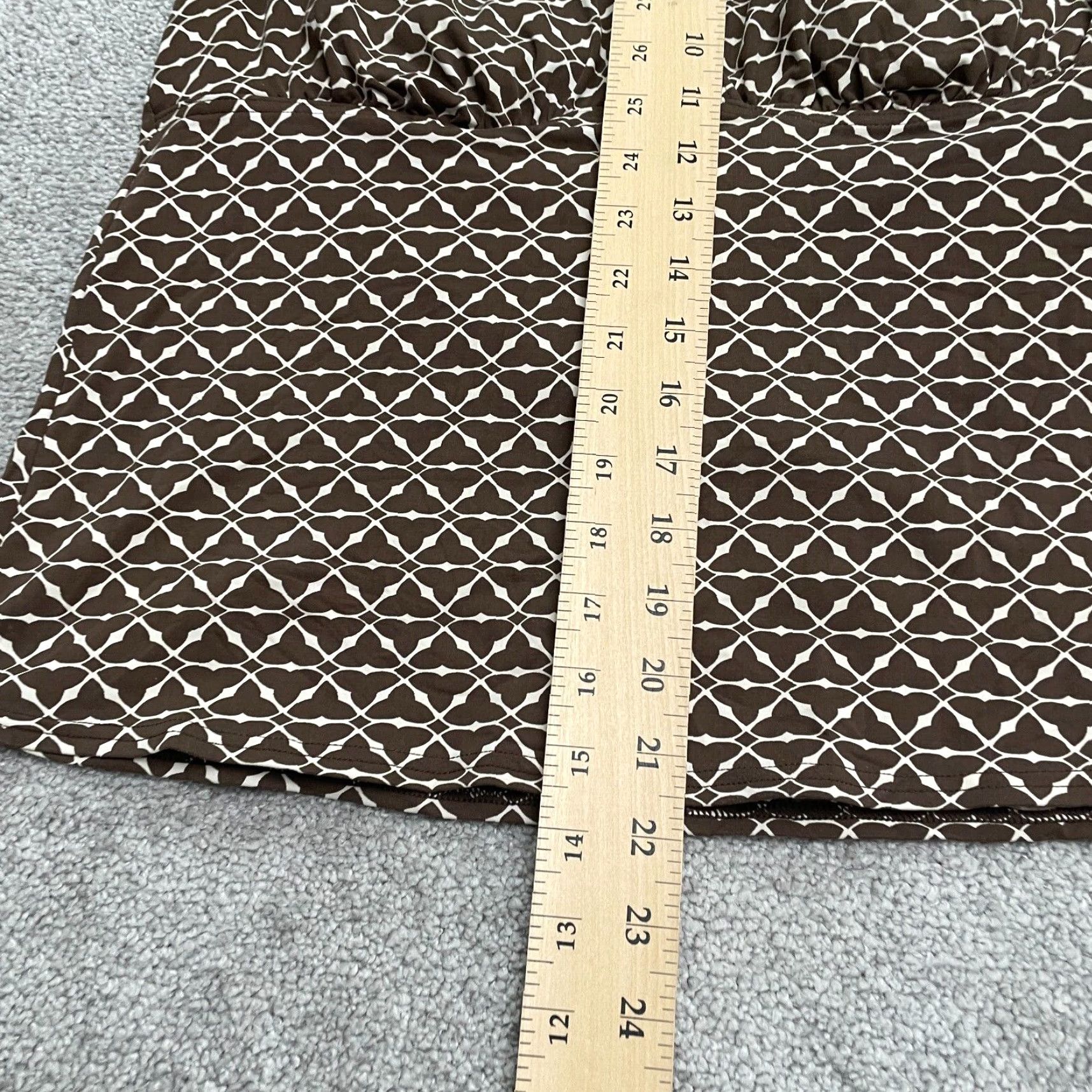 Lands' End Lands' End Tankini Womens 12 Brown Geometric Halter Padded Backless Swim Top Shirt Adult 12 Womens Mens Girls Size ONE SIZE - 7 Thumbnail