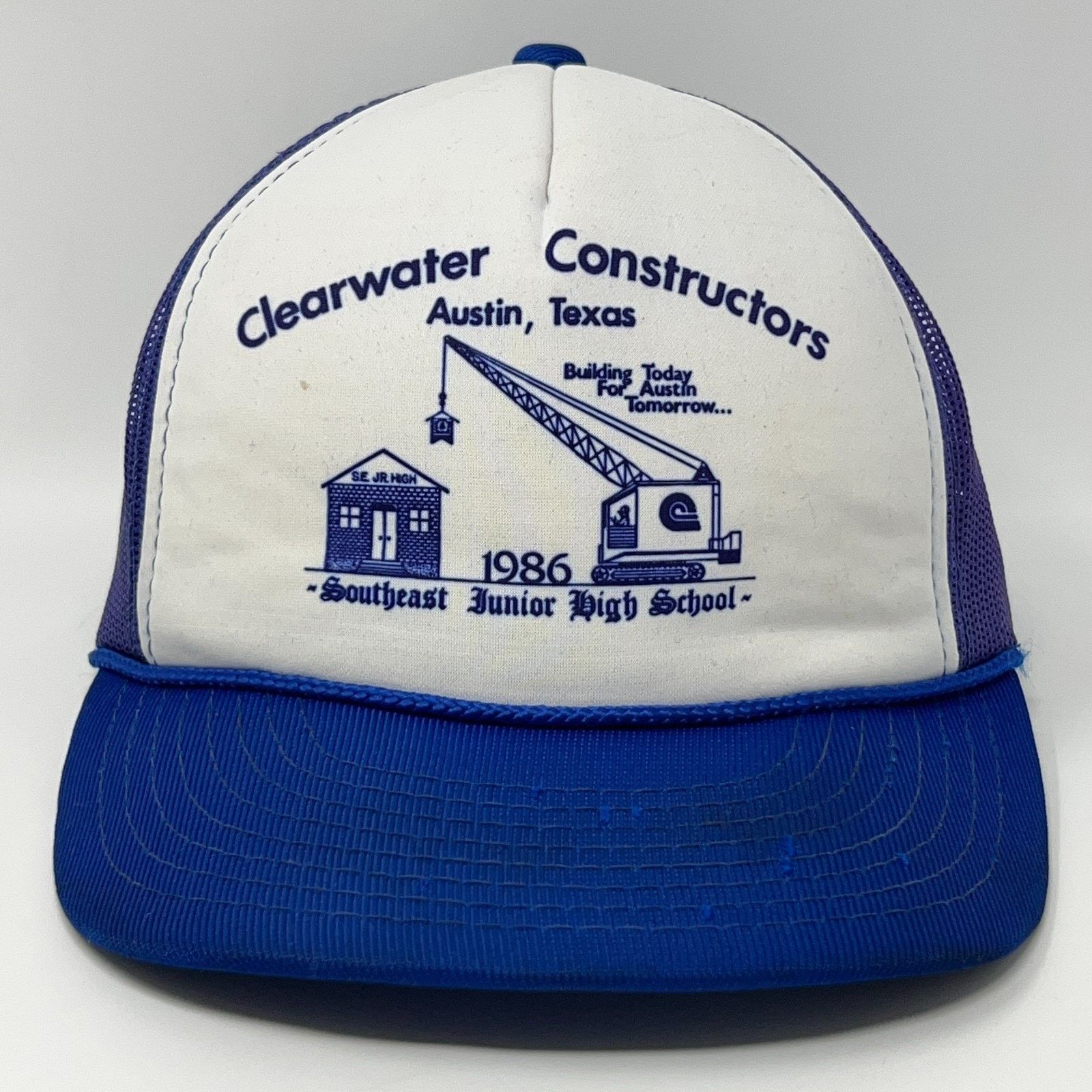 Hanes Vintage Southeast Jr High School Trucker Hat Cap Blue Size ONE SIZE - 1 Thumbnail