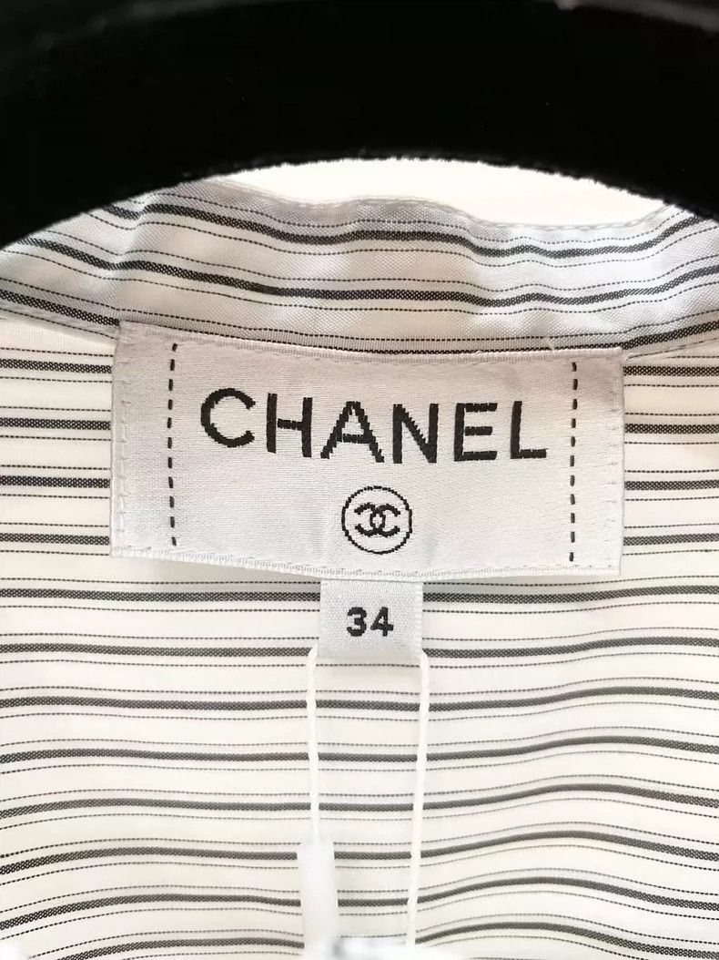Chanel Chanel Striped diamond-button sleeveless shirt Size XXS / US 00 / IT 34 - 3 Thumbnail