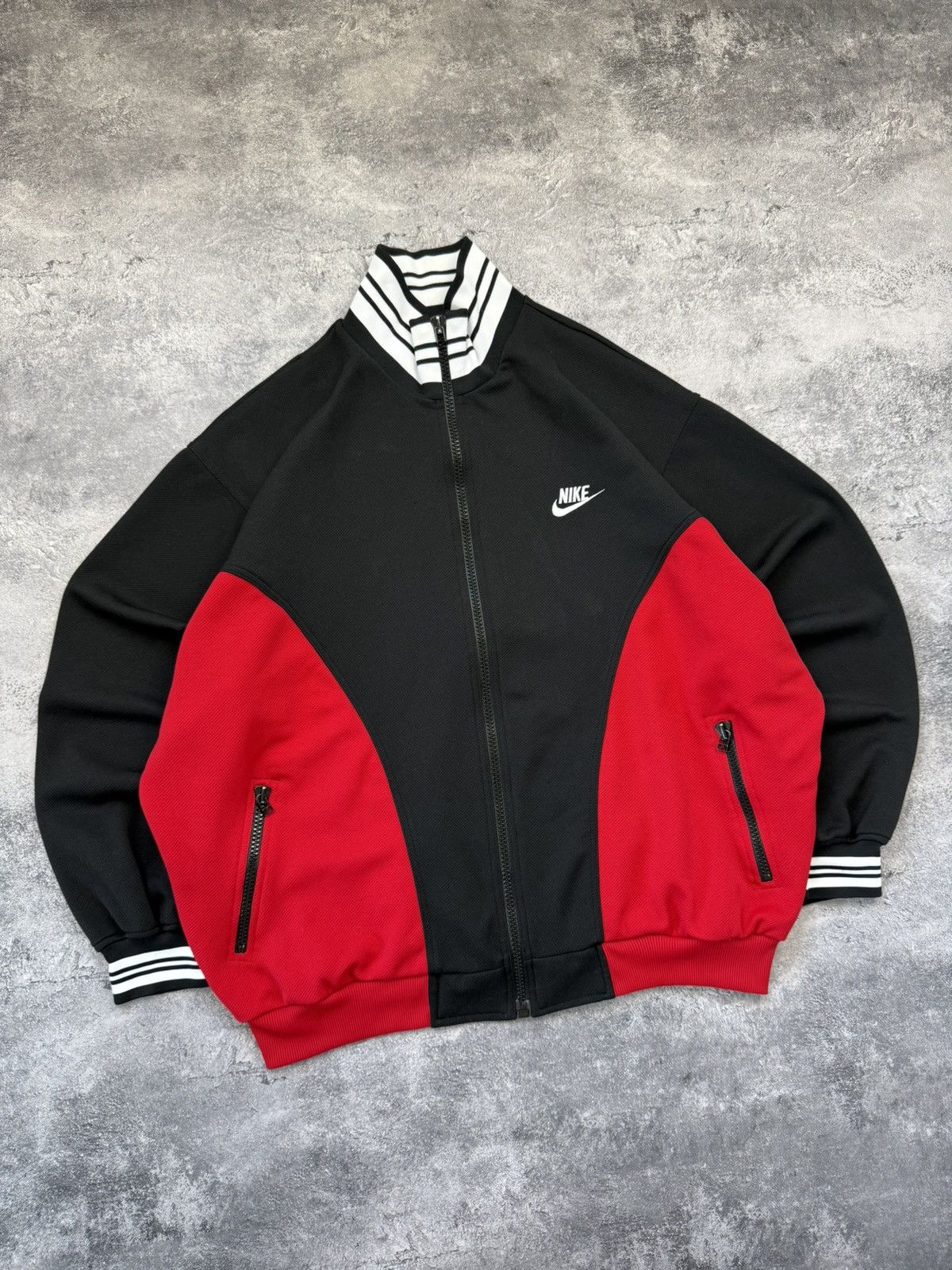 Nike Vintage 90s Nike Track Top Jacket Retro Swoosh Y2K Drill Size US XL / EU 56 / 4 - 3 Thumbnail