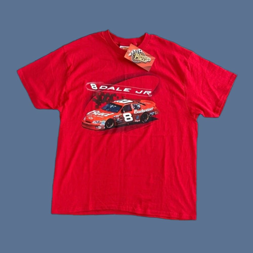 Budweiser VINTAGE Dale Earnhardt Jr Budweiser NASCAR T-Shirt XL Red Men Short Sleeve 2000s 90s Y2K Racing Sports Size US XL / EU 56 / 4 - 1 Thumbnail