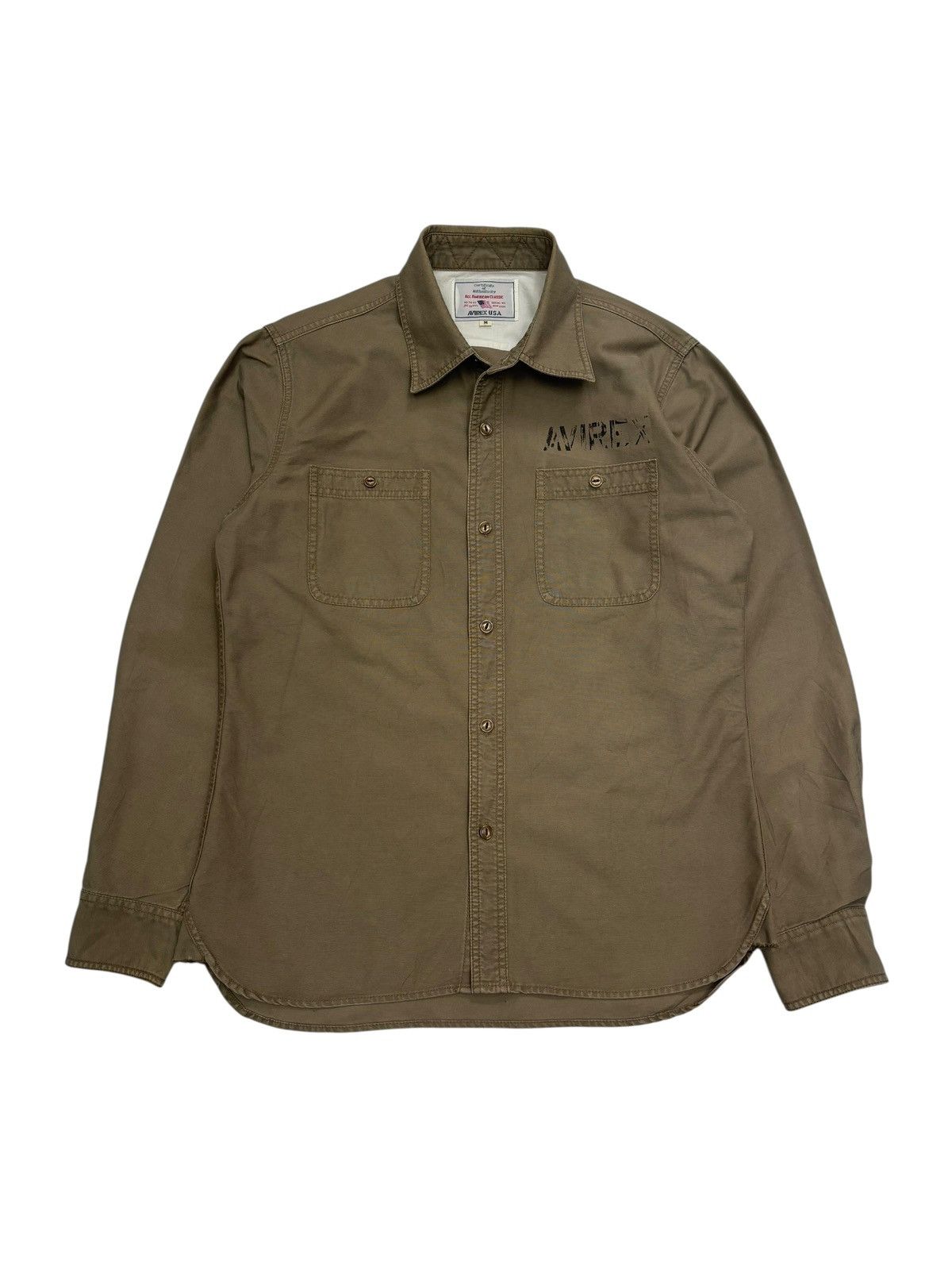 Aero Leathers AVIREX NO WAR🔥LOVE PEACE MILITARY BUTTON SHIRT Size US M / EU 48-50 / 2 - 6 Thumbnail