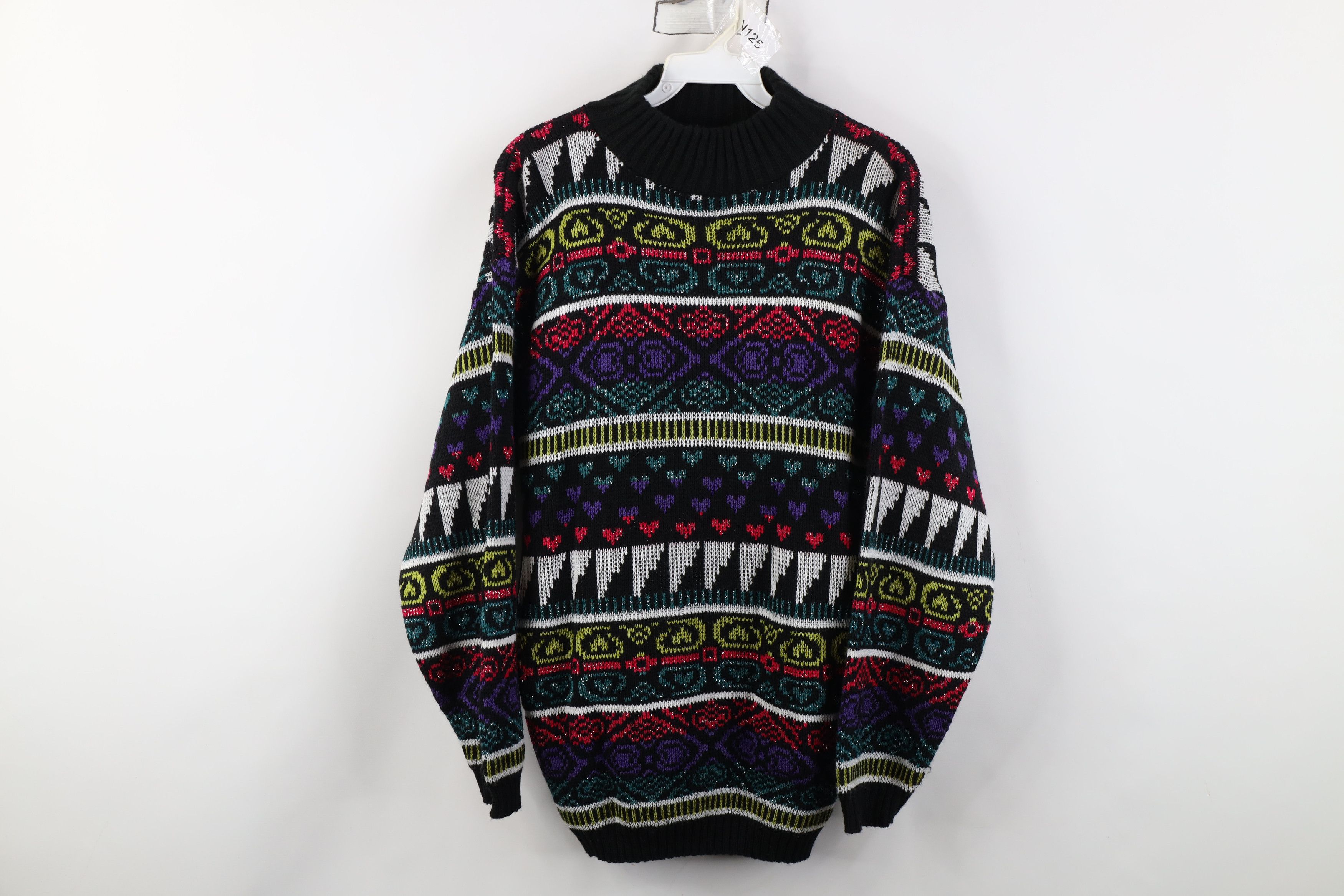 Vintage Vintage 90s Fairy Kei Kawaii Heart Mock Neck Sweater Size M / US 6-8 / IT 42-44 - 1 Thumbnail