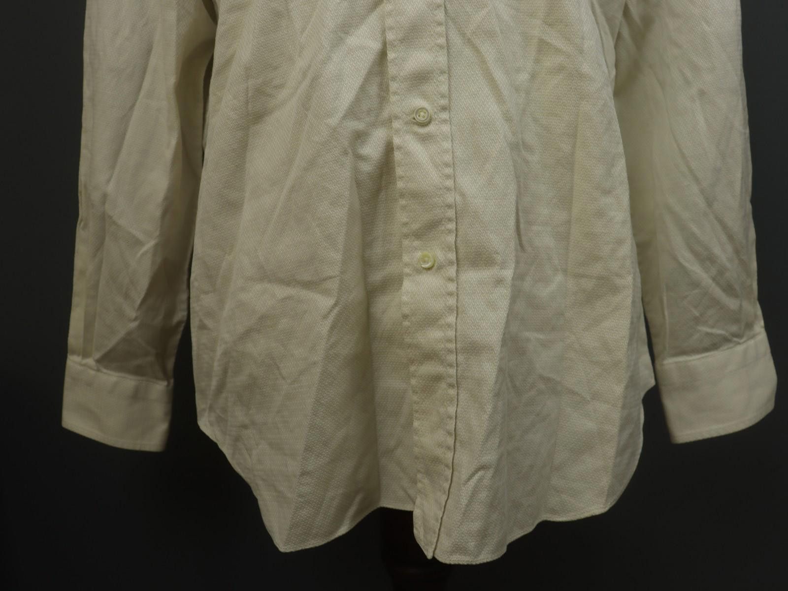 Ermenegildo Zegna Zegna Beige Cotton Collared Dress Shirt Size 43 Size 38R - 3 Thumbnail