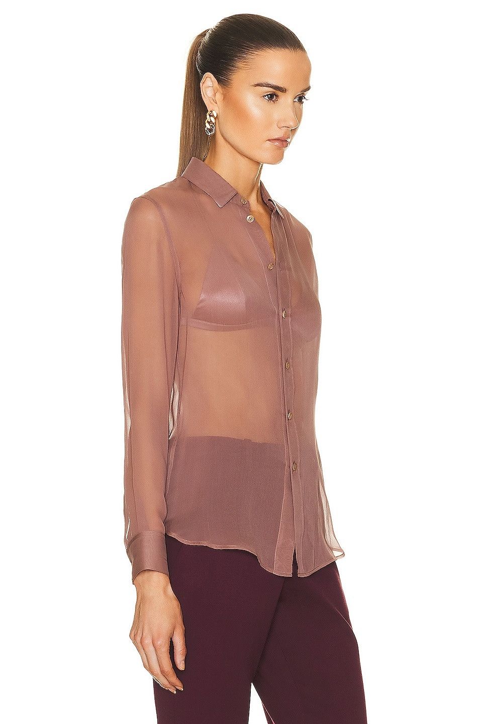 Saint Laurent Paris o1s1wg110625 710448 Pencil Skirt in Cotton in Rose Pink Size XS / US 0-2 / IT 36-38 - 3 Thumbnail