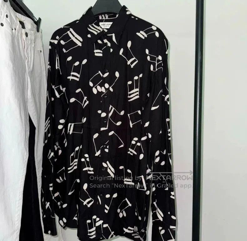 Saint Laurent Paris Saint Laurent Music Note Black Shirt. Size US L / EU 52-54 / 3 - 1 Thumbnail