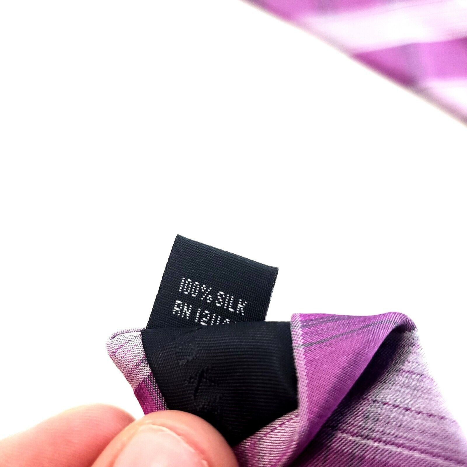 Calvin Klein Calvin Klein Pink Plaid Woven Silk Tie Size ONE SIZE - 4 Thumbnail