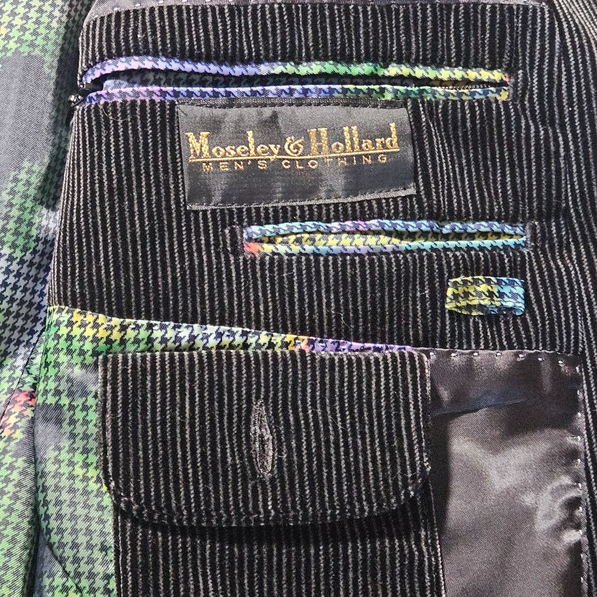 Other Moseley & Hollard Men 46R Black Corduroy Sport Coat Casual B Size 46R - 3 Thumbnail