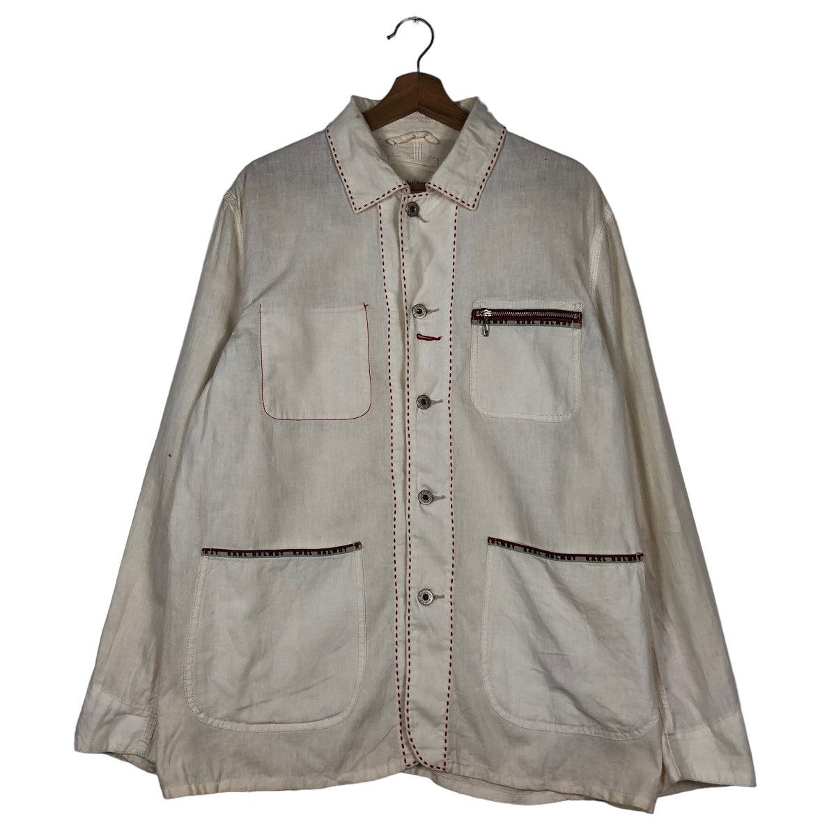 Japanese Brand 🔥Vintage Karl Helmut Japan Double Pocket Chore Jacket Size US L / EU 52-54 / 3 - 1 Thumbnail