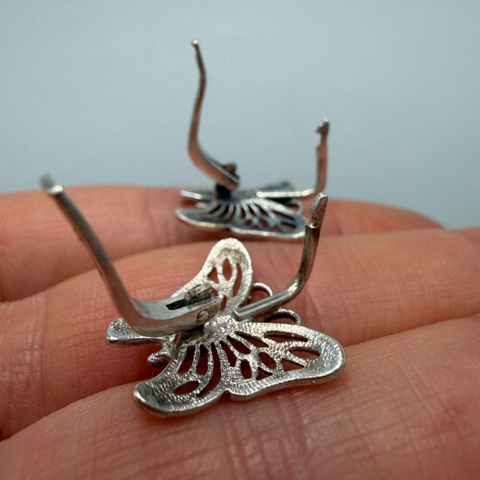Vintage Vintage 925 Sterling Silver Filigree Dangle Earrings Size ONE SIZE - 4 Thumbnail