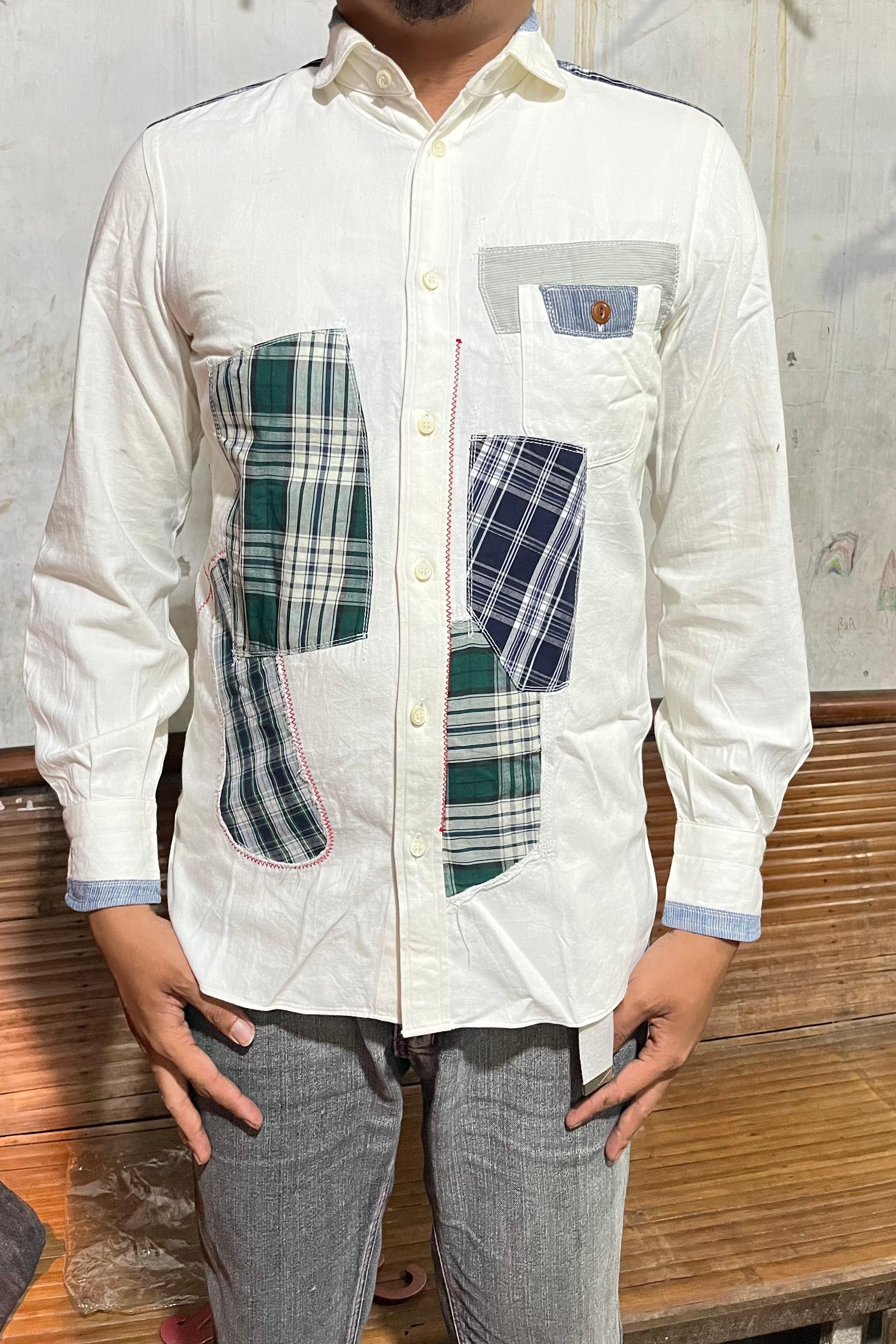 Junya Watanabe Junya Watanabe Comme Des Garcons Patchwork Button Shirt Size US M / EU 48-50 / 2 - 9 Thumbnail
