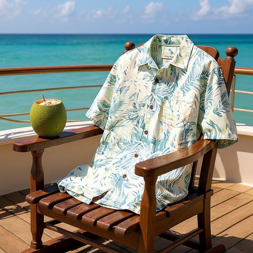 Tommy Bahama TOMMY BAHAMA 100% Silk Hawaiian Camp Shirt Beige Mens Medium Size US M / EU 48-50 / 2 - 1 Thumbnail