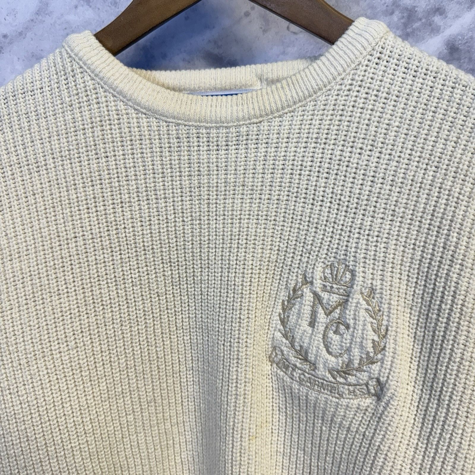 Champion × Vintage Vintage Champion Knit Sweater Mt Carmel Crewneck Cream Made Size US M / EU 48-50 / 2 - 3 Thumbnail