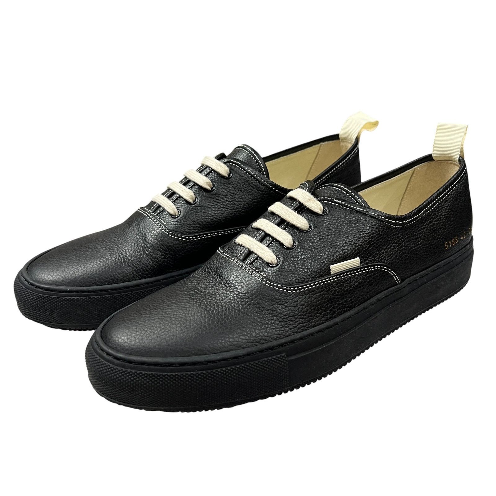 Common Projects Common Projects Four Hole Low Black Leather Sneakers EU42 Size US 9 / EU 42 - 3 Thumbnail