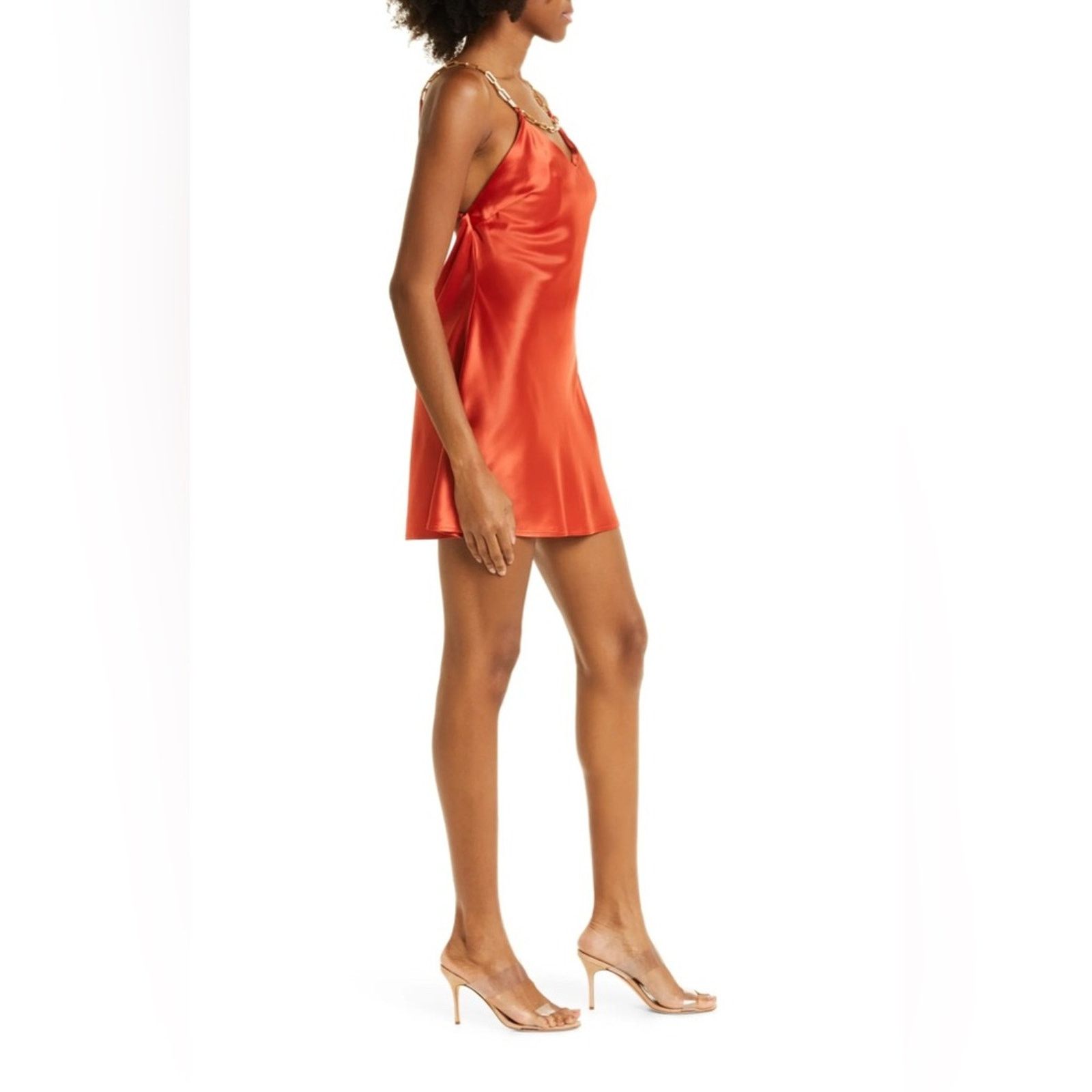 Cult Gaia Cult Gaia ANDI Silk DRESS Backless Rouge Orange L Size L / US 10 / IT 46 - 4 Thumbnail
