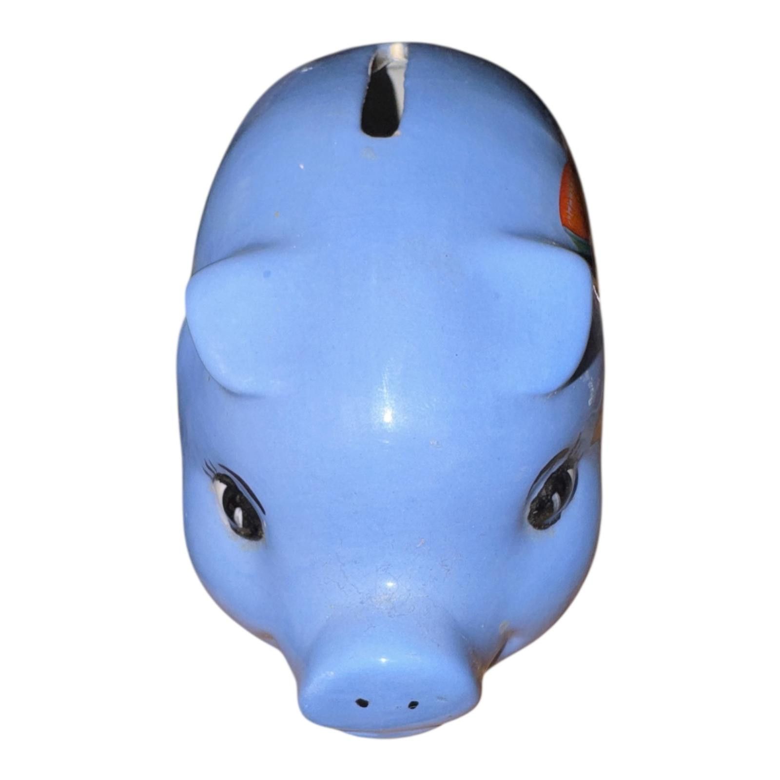 Unknown London Vintage Blue Piggy Bank with Classic Car Designs Size ONE SIZE - 4 Thumbnail