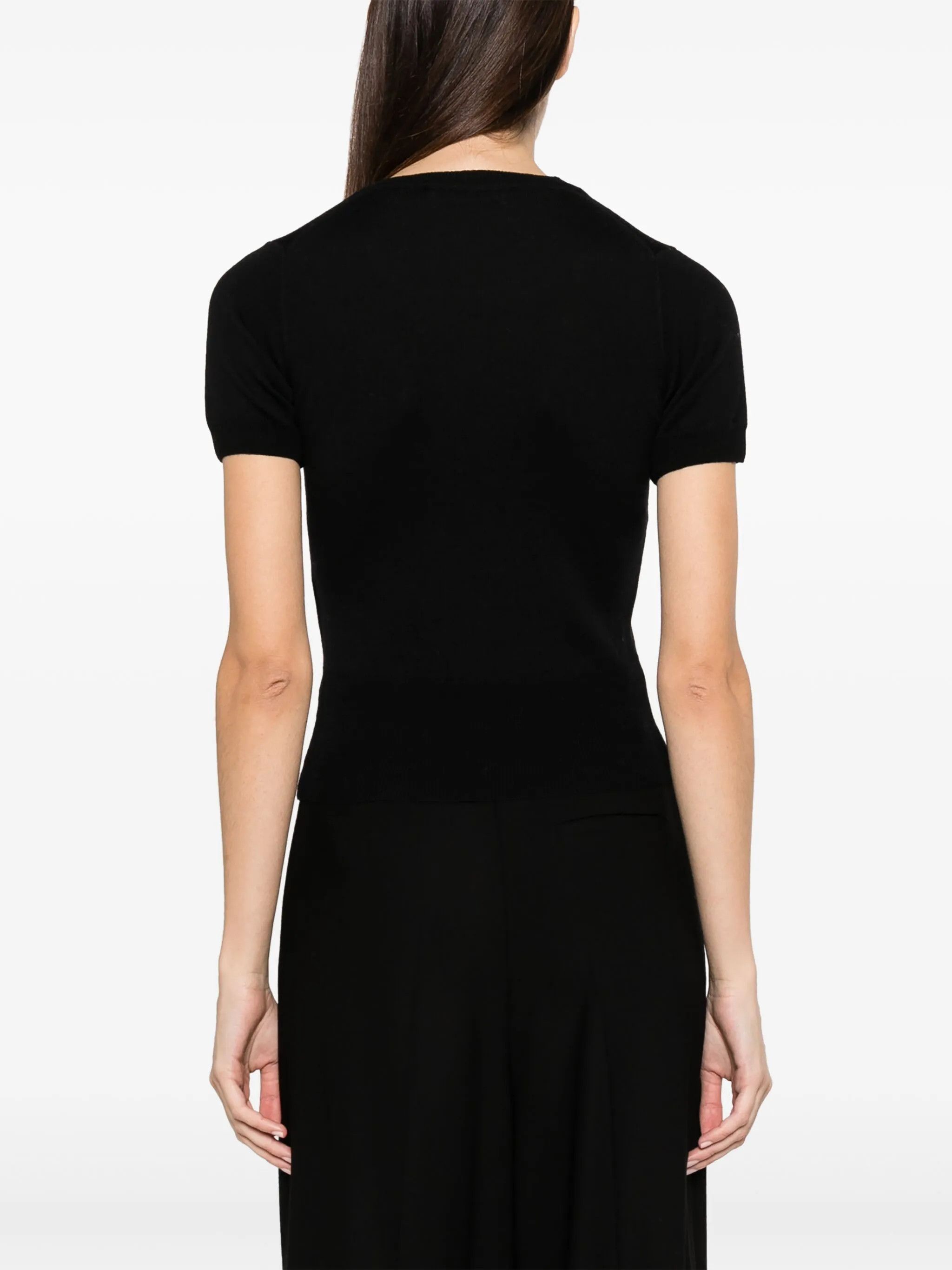 Vivienne Westwood o1f1d3z0226 Bea Logo Knitted T-Shirt in Black Size S / US 4 / IT 40 - 4 Thumbnail