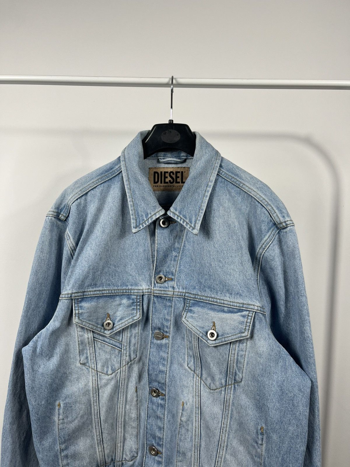 Diesel Diesel light blue denim trucker jacket size L classic fit Size US L / EU 52-54 / 3 - 3 Thumbnail