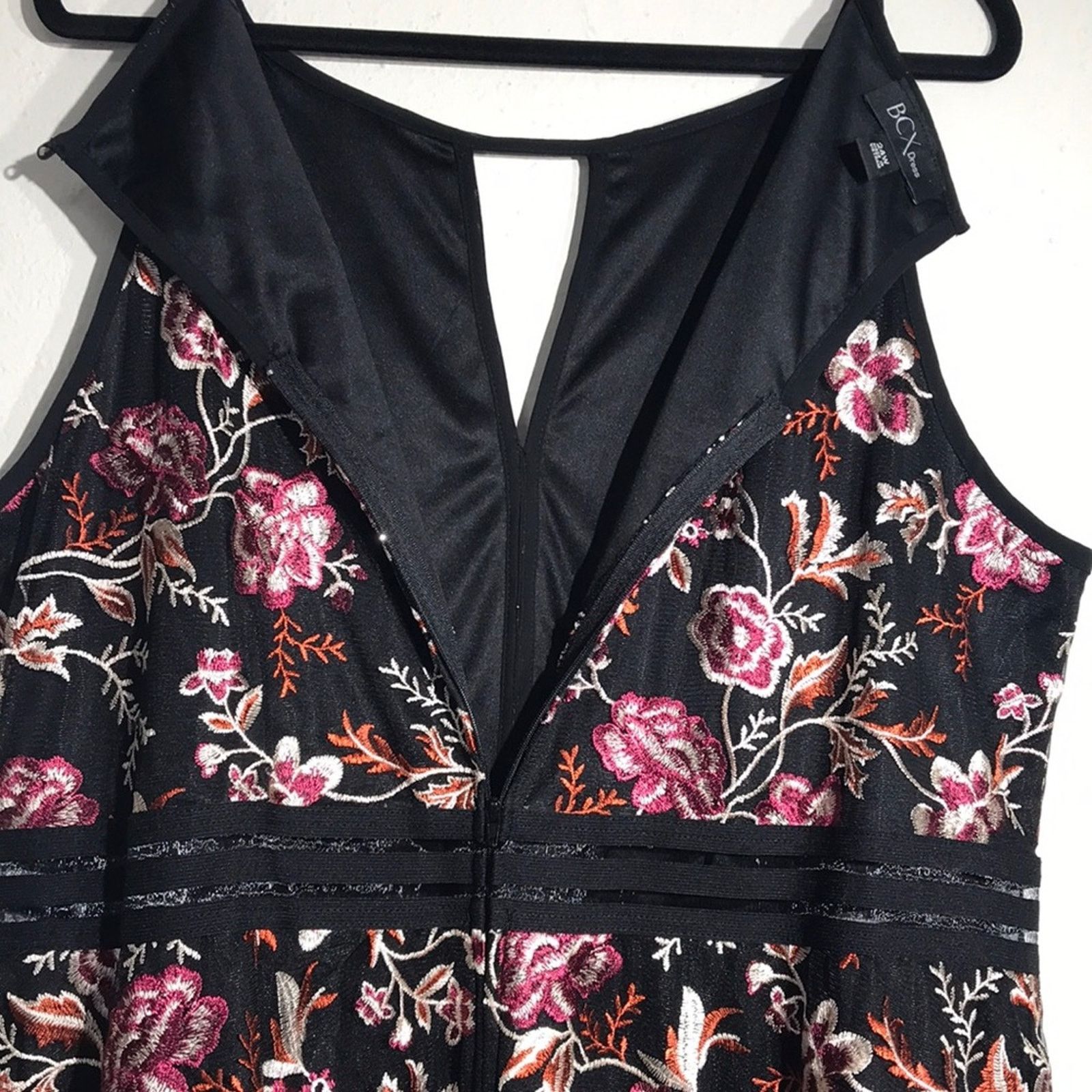 Other BCX Black Embroidered Illusion Fit Flare Dress 24W NWT Size 4XL / US 24-26 - 5 Thumbnail