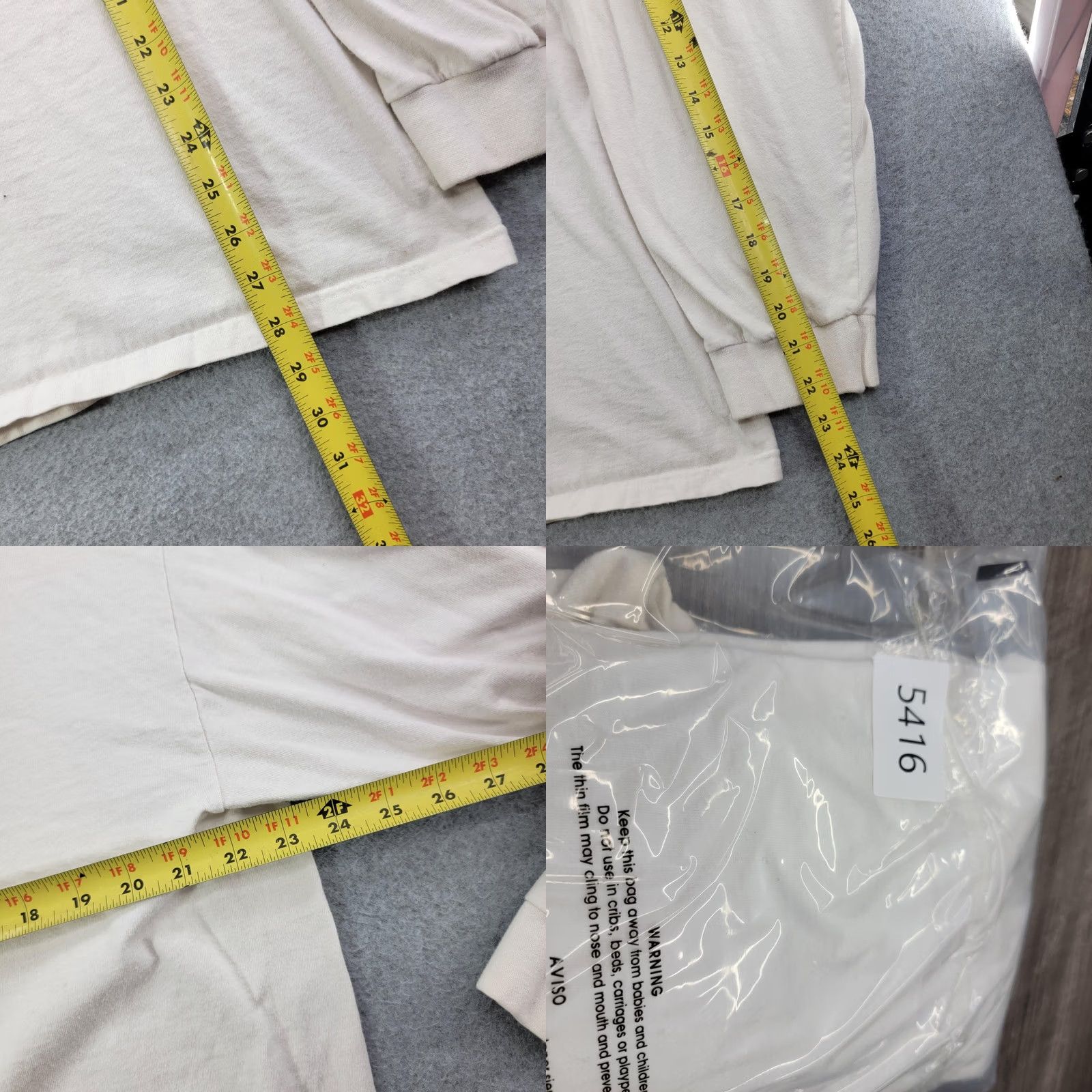 Starter Starter Shirt Adult XL White Long Sleeve Mock Neck Logo Cotton Solid Athletic Tee Mens Size US XL / EU 56 / 4 - 8 Thumbnail