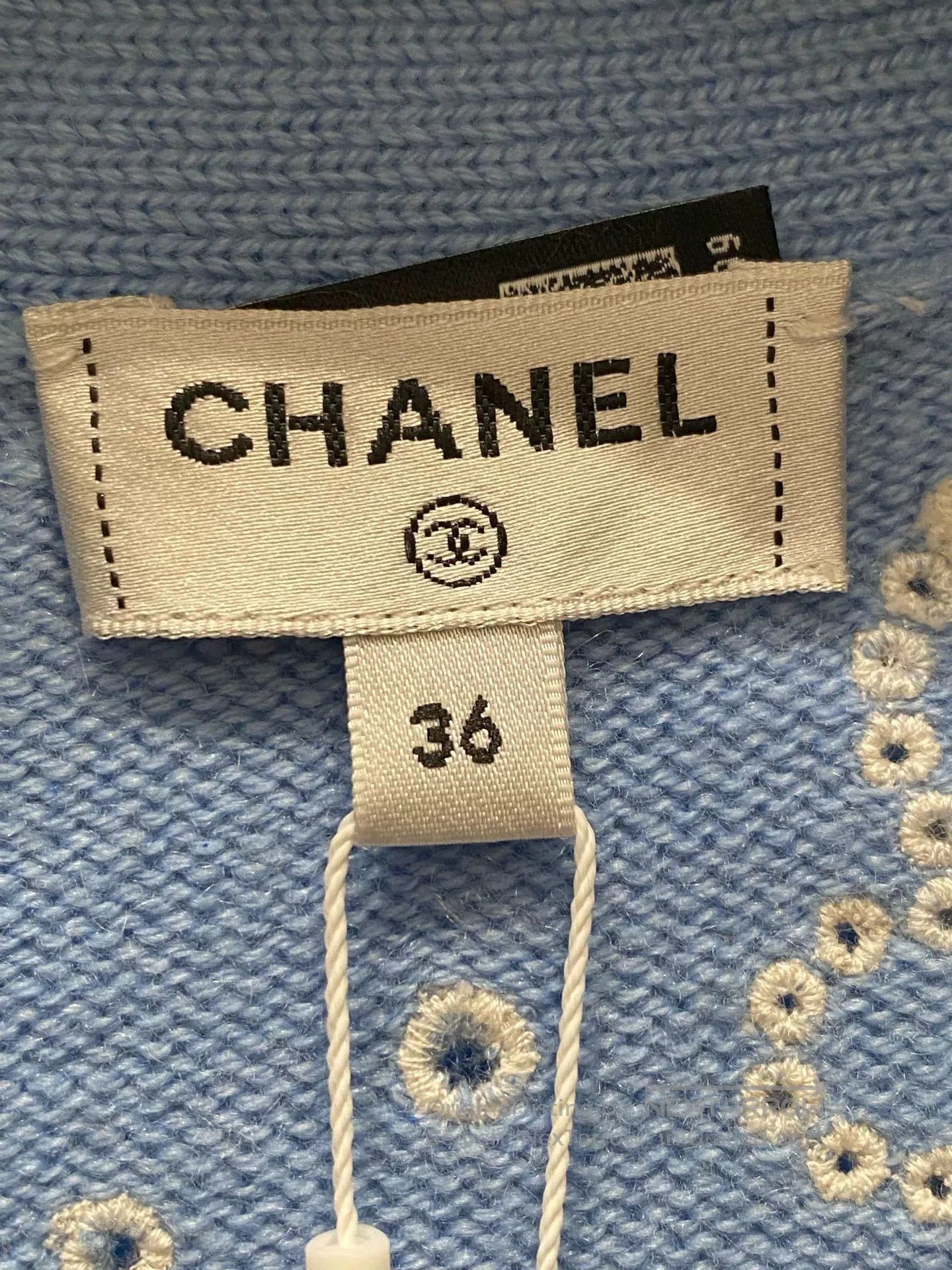 Chanel Chanel 23 Blue Hollow Print Knit Cardigan. Size US S / EU 44-46 / 1 - 2 Thumbnail
