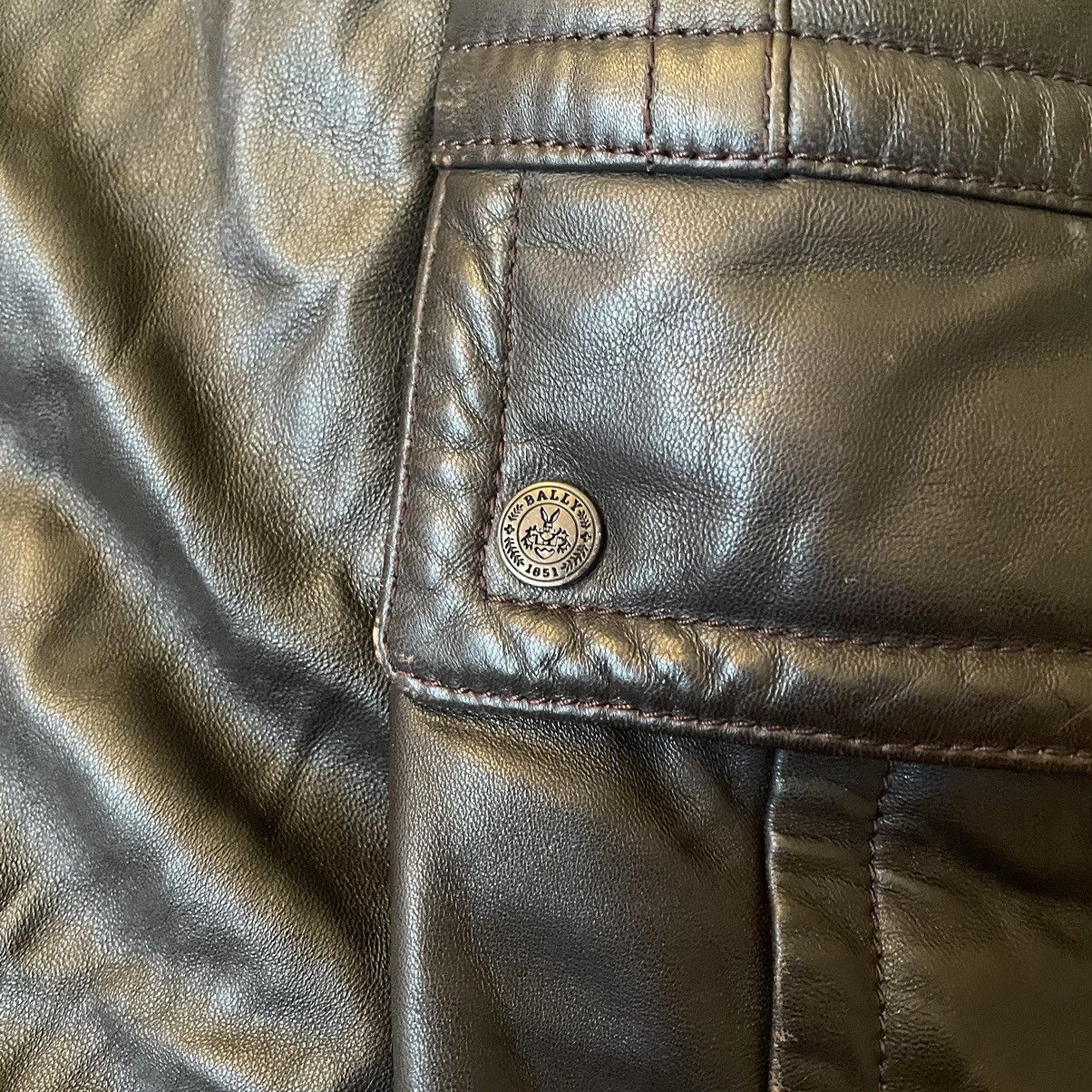 Bally × Vintage Vintage Leather/Lamb Skin Coat Jacket Size US XL / EU 56 / 4 - 3 Thumbnail