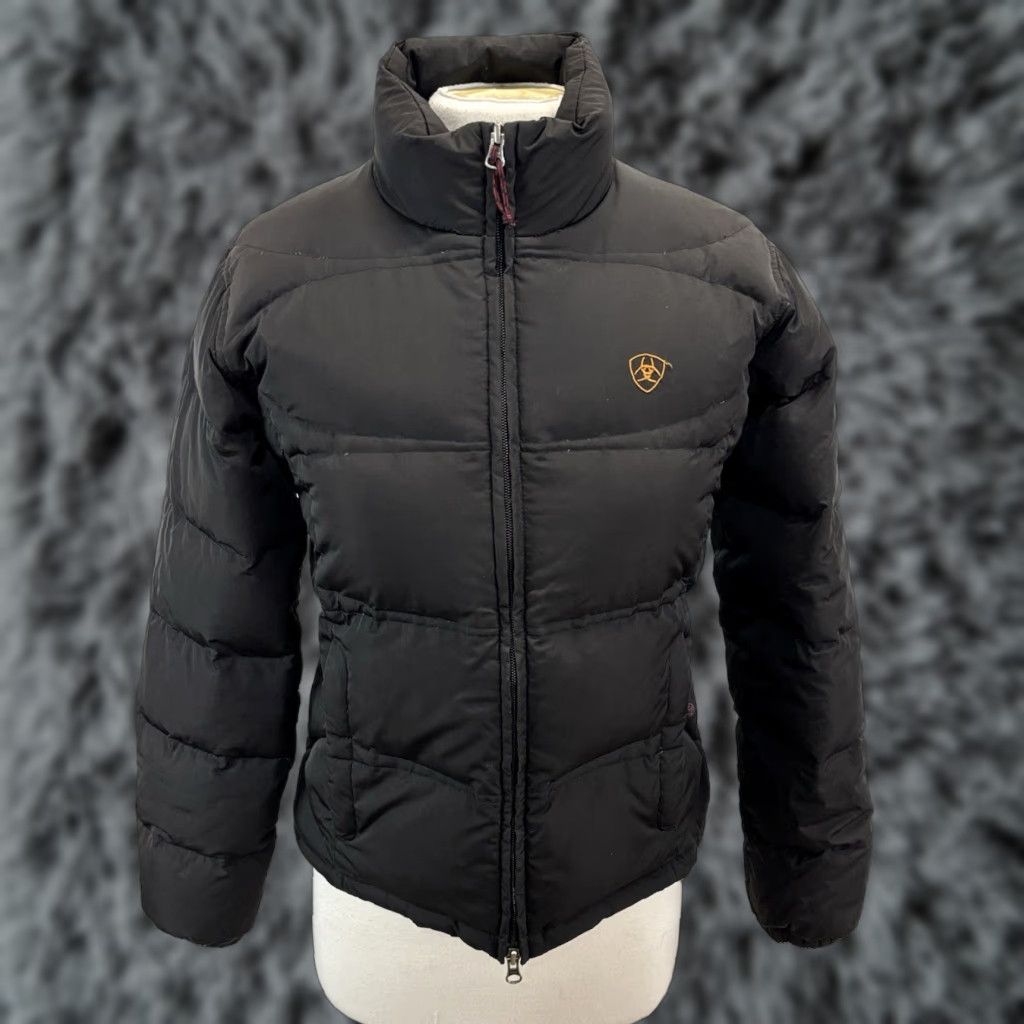 Ariat Ariat Goose Down Puffer Jacket Women’s Small Black Full Zip Western Logo Jacket Size S / US 4 / IT 40 - 1 Thumbnail