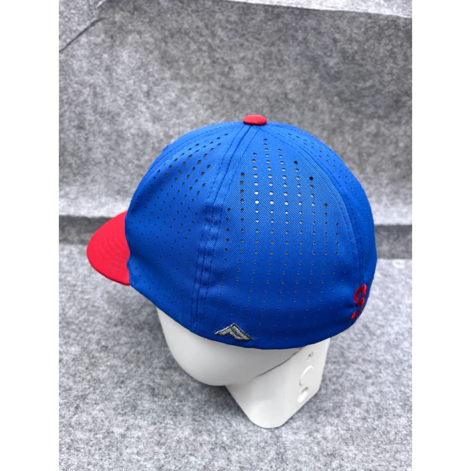 Vintage VINTAGE Pacific Headwear Hat Cap Fitted Adult Medium Blue Red Polyester Blend Size ONE SIZE - 5 Thumbnail