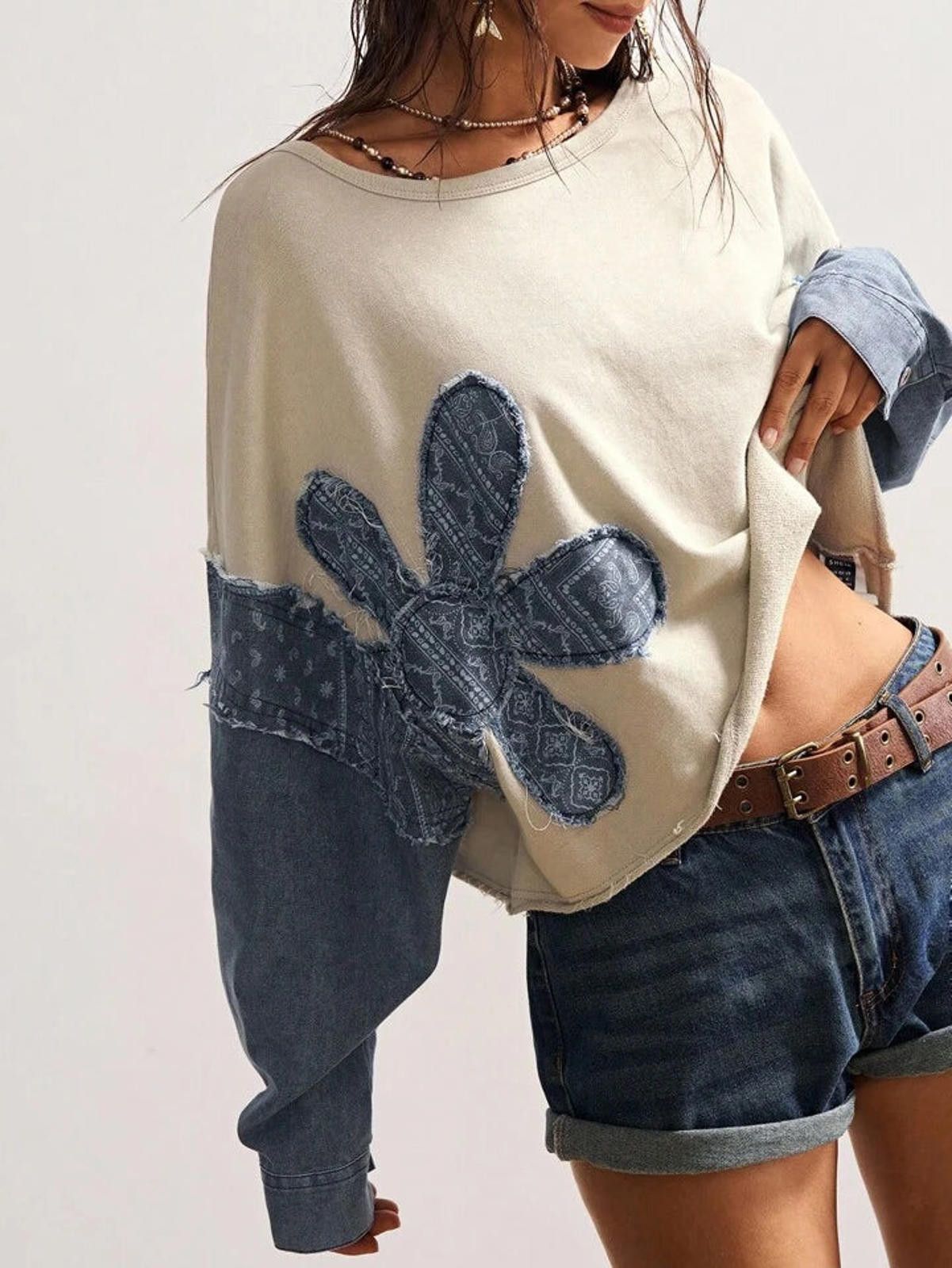Other Flower Detail Sleeve Crop Shirt Size S / US 4 / IT 40 - 4 Thumbnail