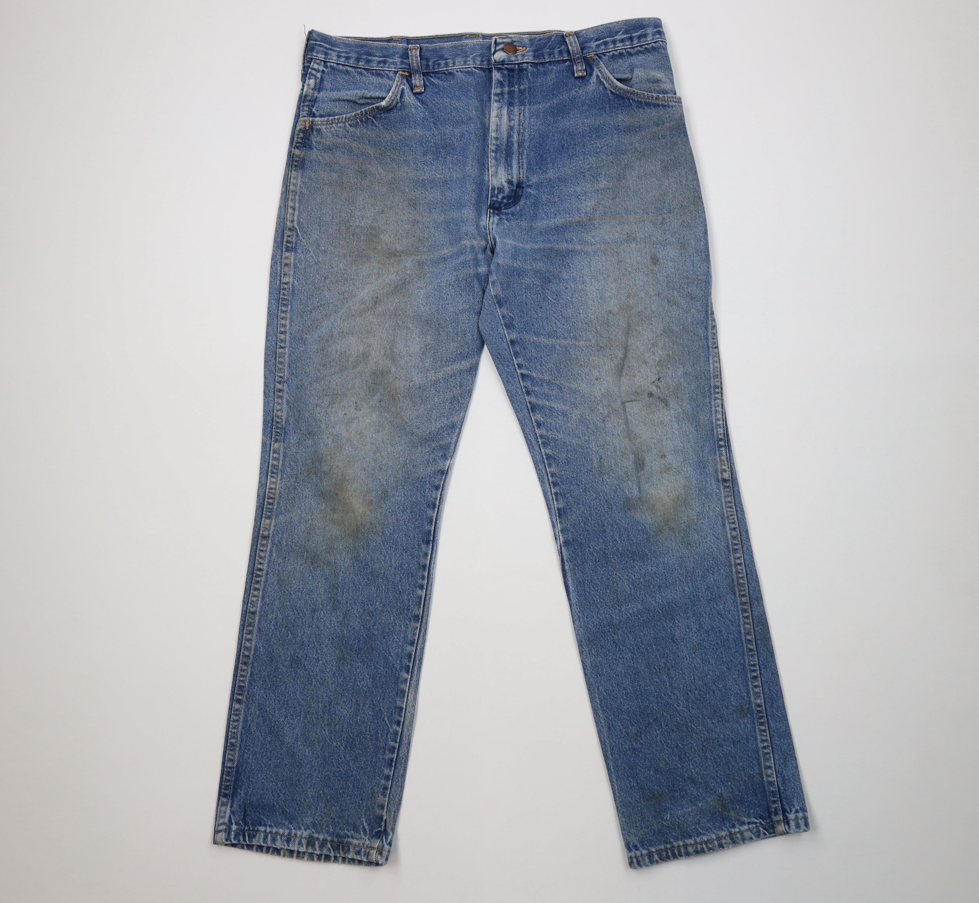 Vintage Vintage 70s Streetwear Straight Leg Denim Jeans Blue USA Size US 36 / EU 52 - 1 Thumbnail