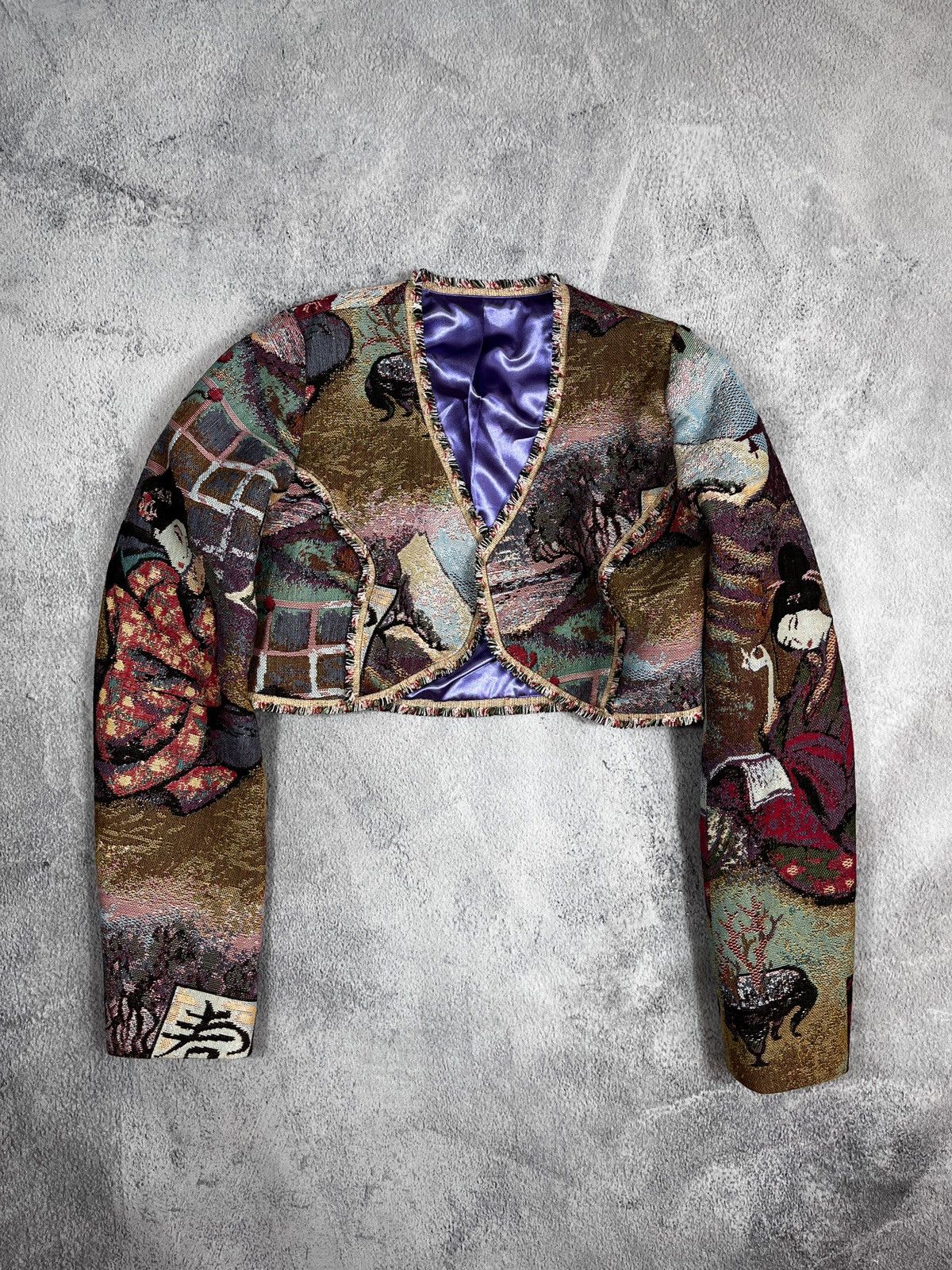 Handmade × Japanese Brand × Vintage Vintage Japan croped all over sukajan geisha style jacket Size S / US 4 / IT 40 - 5 Thumbnail