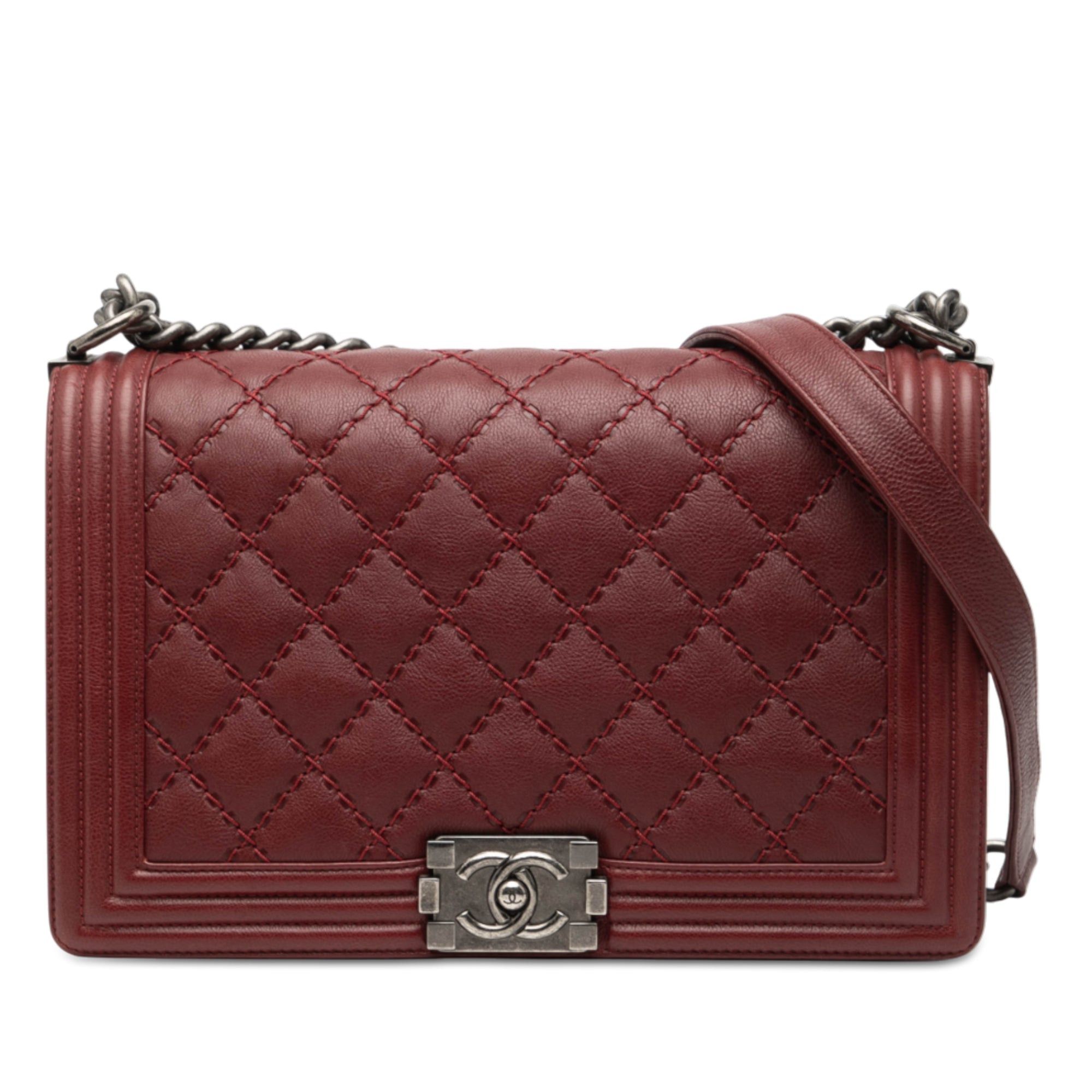 Chanel Medium Quilted Lambskin Double Stitch Boy Flap Size ONE SIZE - 1 Thumbnail