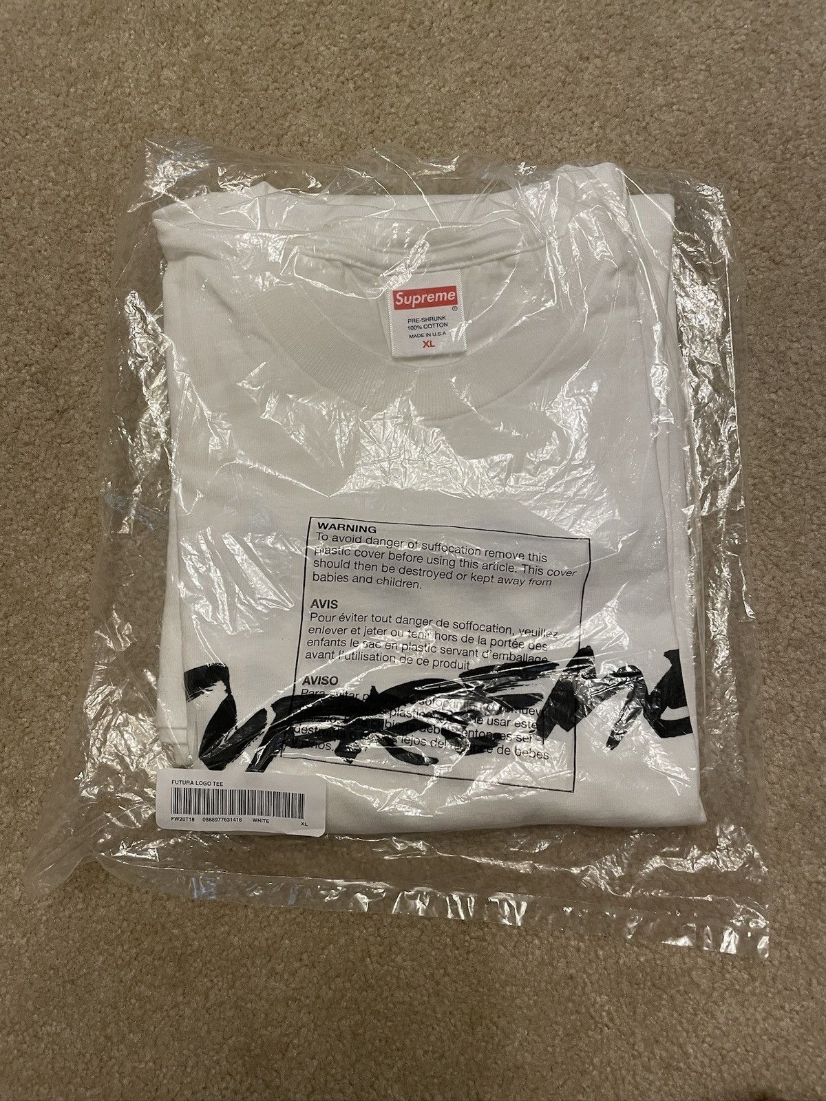Supreme Supreme futura logo tee white Size XL, new Size US XL / EU 56 / 4 - 2 Thumbnail