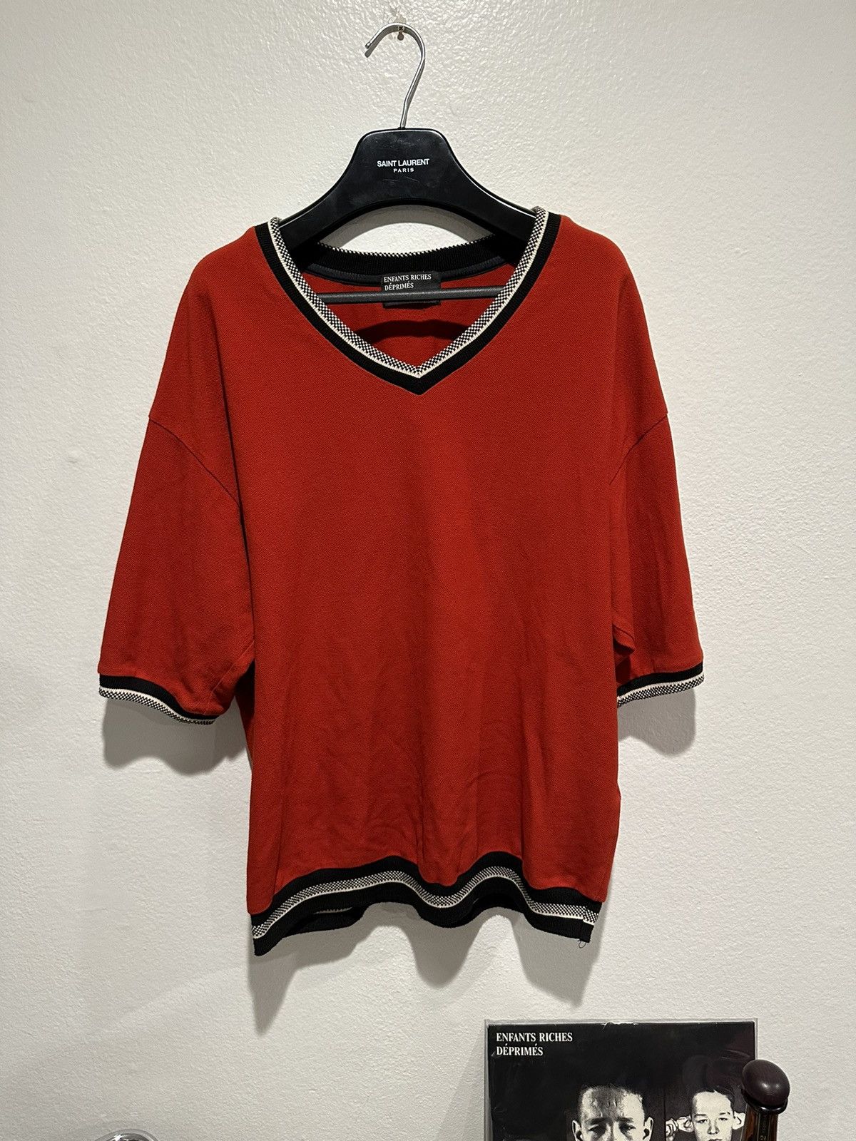 Enfants Riches Deprimes FW18 Checkered Trimmed V Neck Polo L Size US L / EU 52-54 / 3 - 1 Thumbnail