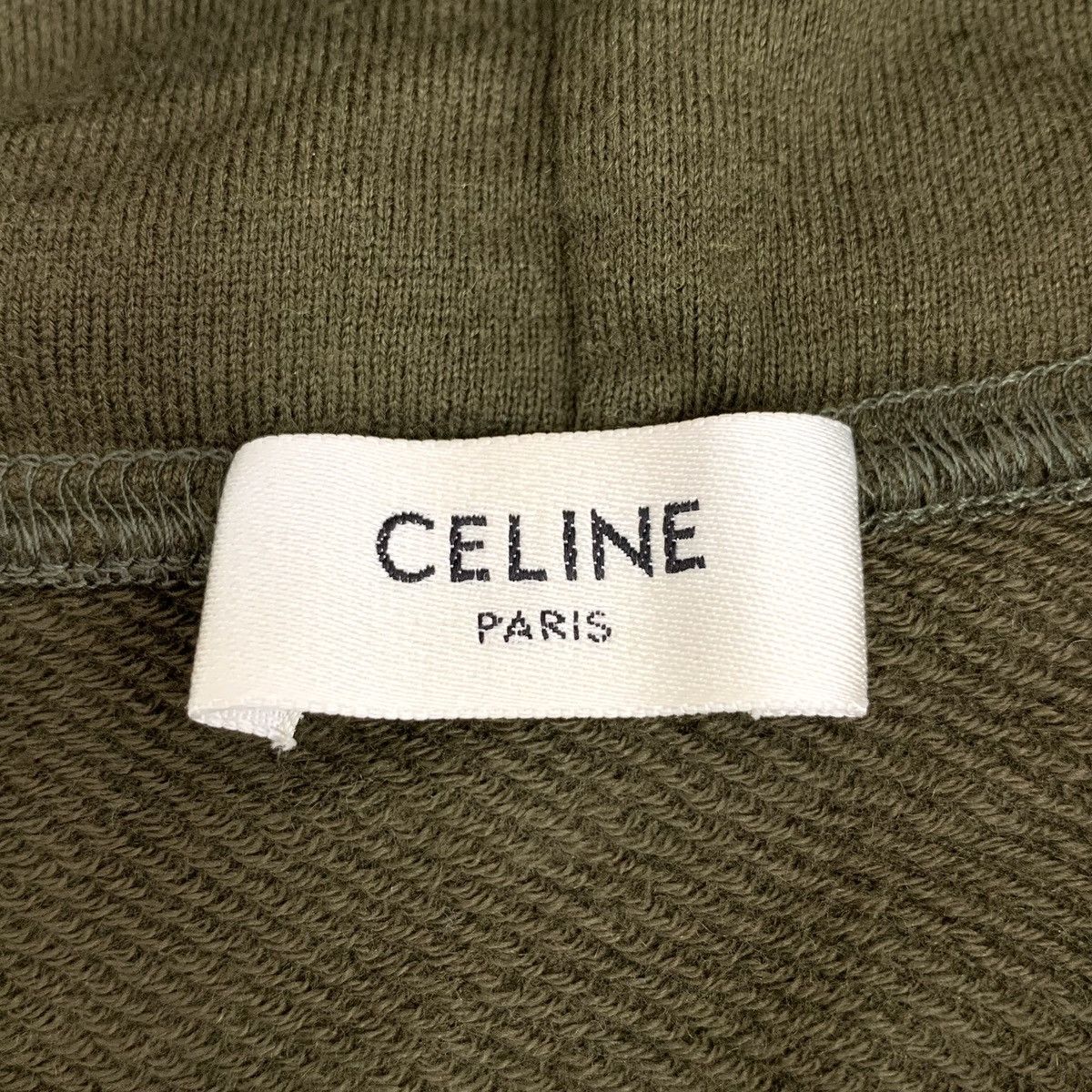 Celine Celine Army Green Logo Printed Hooded Sweatshirt K26WX Size S / US 4 / IT 40 - 5 Thumbnail