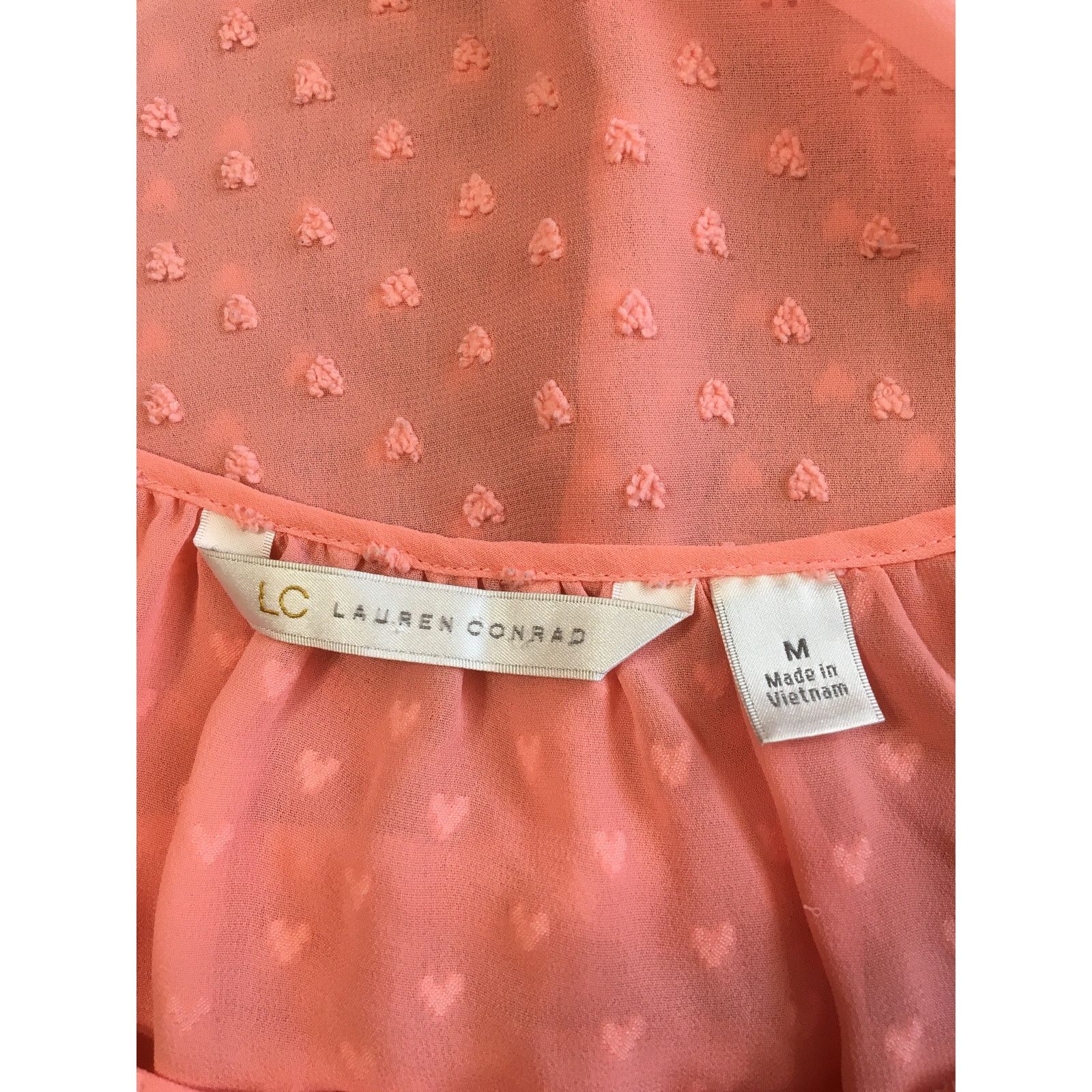 Other LC Lauren Conrad Medium Sheer Peach Top 3/4 Sleeve Size M / US 6-8 / IT 42-44 - 3 Thumbnail