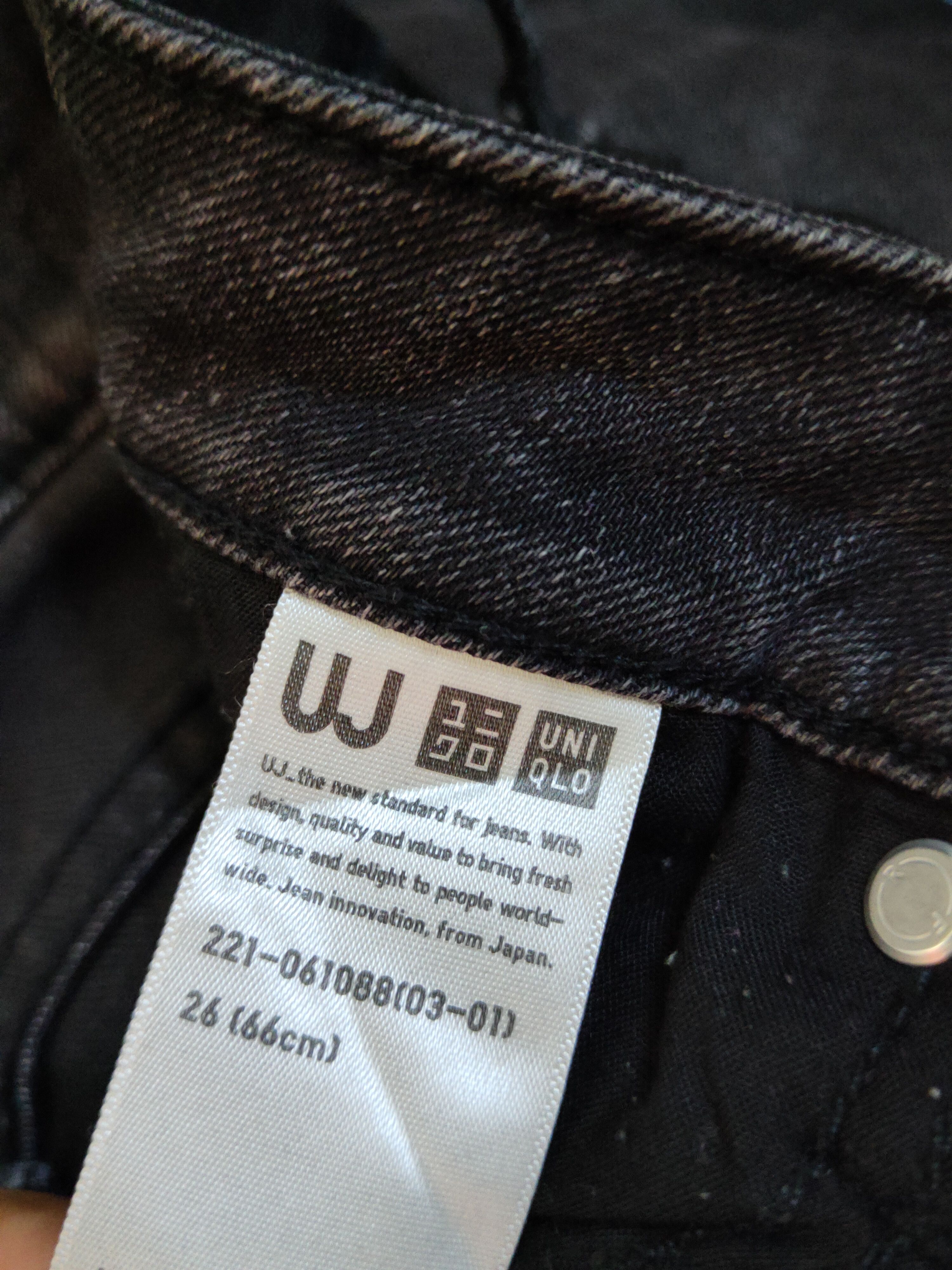 Japanese Brand Uniqlo Black Distressed faded vintage jeans Denim #S1588 Size US 26 / EU 42 - 15 Thumbnail