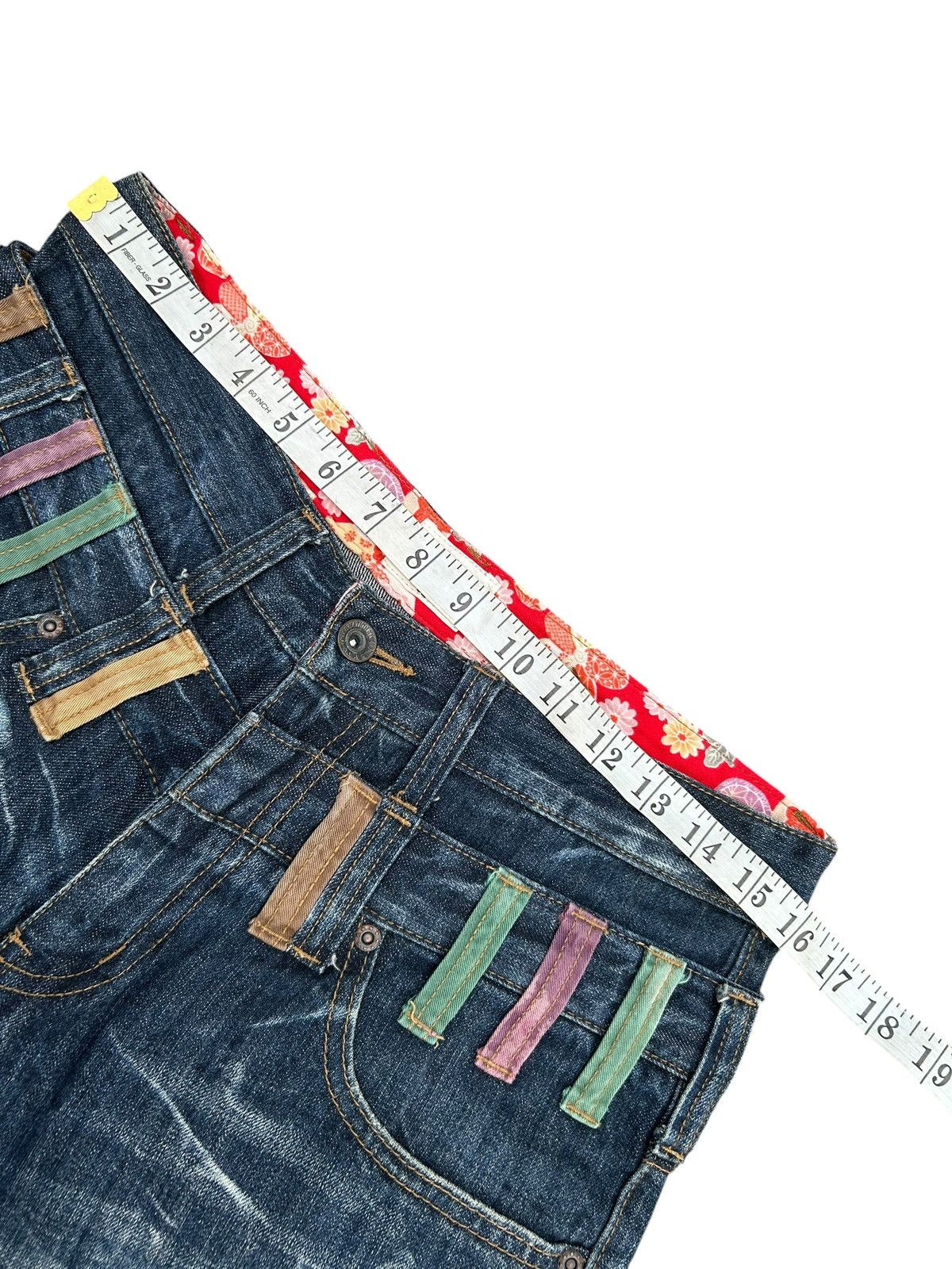 Kapital Nylaus Double Waist Japanese Punk Distressed Denim Jeans Size US 32 / EU 48 - 16 Thumbnail