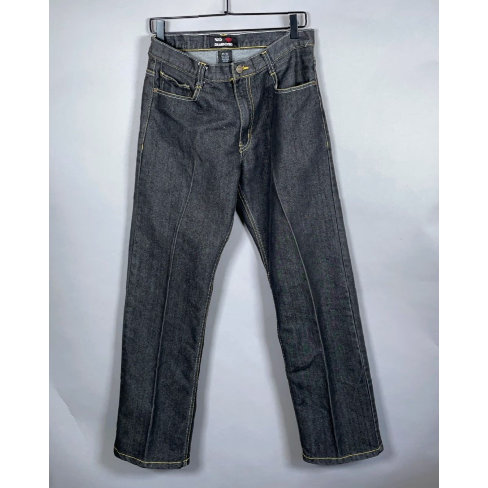 Denime VINTAGE Red Diamond Men's Jeans 32 x 30 Low Rise Straight Leg Denim 90s Y2K Hip Hop Retro Size US 32 / EU 48 - 2 Thumbnail