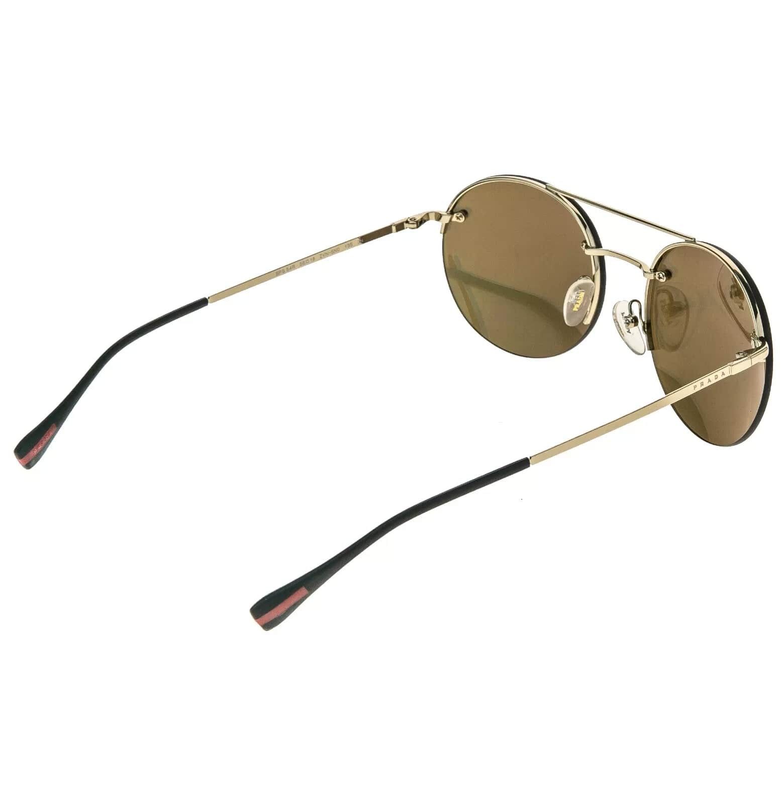 Prada PRADA 54R Linea Rossa Spectrum Gold Round Sunglass PS54RS Size ONE SIZE - 6 Thumbnail
