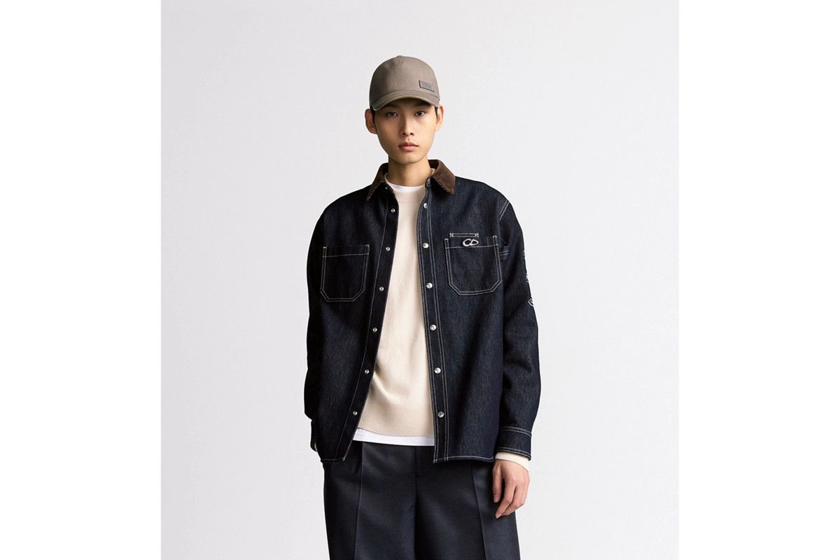Dior o1bcso1str0326 Archives Labels Overshirt in Navy Blue Size US L / EU 52-54 / 3 - 3 Thumbnail