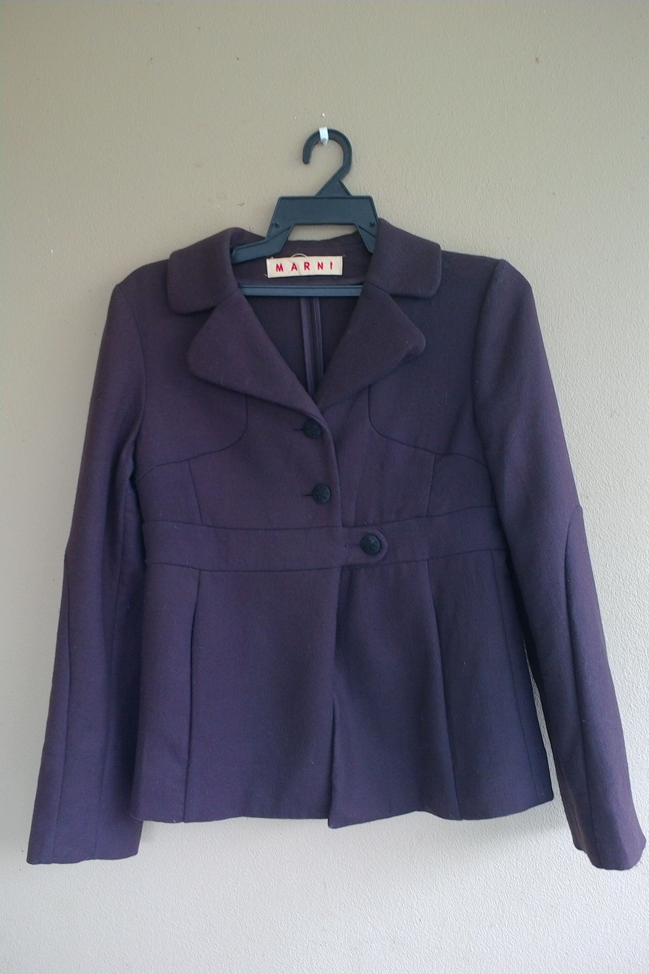 Designer × Marni MARNI Purple Wool Women Jacket Size S / US 4 / IT 40 - 1 Thumbnail