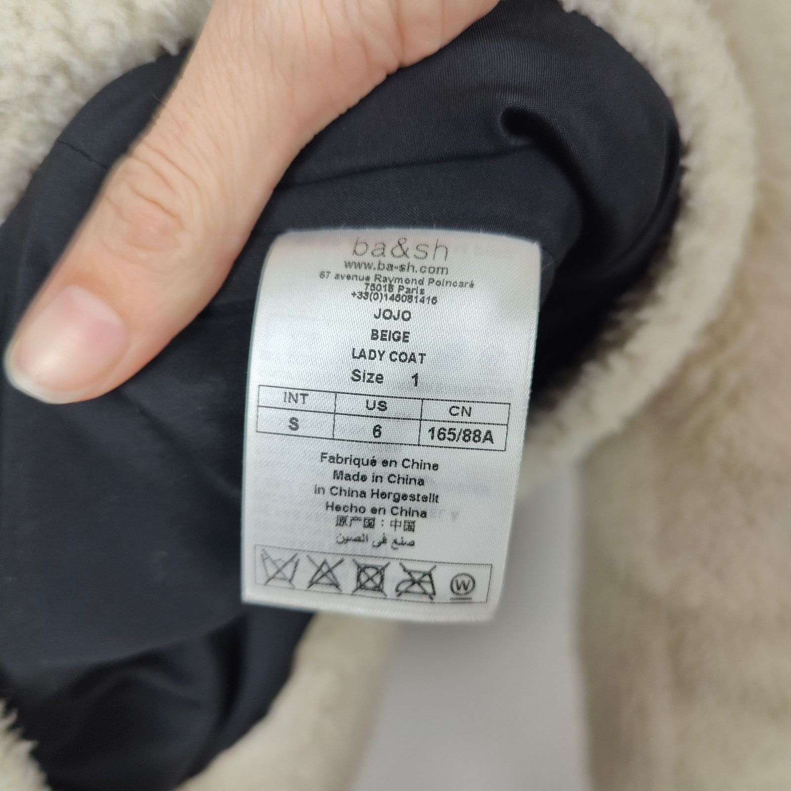 ba&sh ba&sh Sherpa Jacket Womens 1 Small Jojo Lady Coat Beige Size S / US 4 / IT 40 - 7 Thumbnail