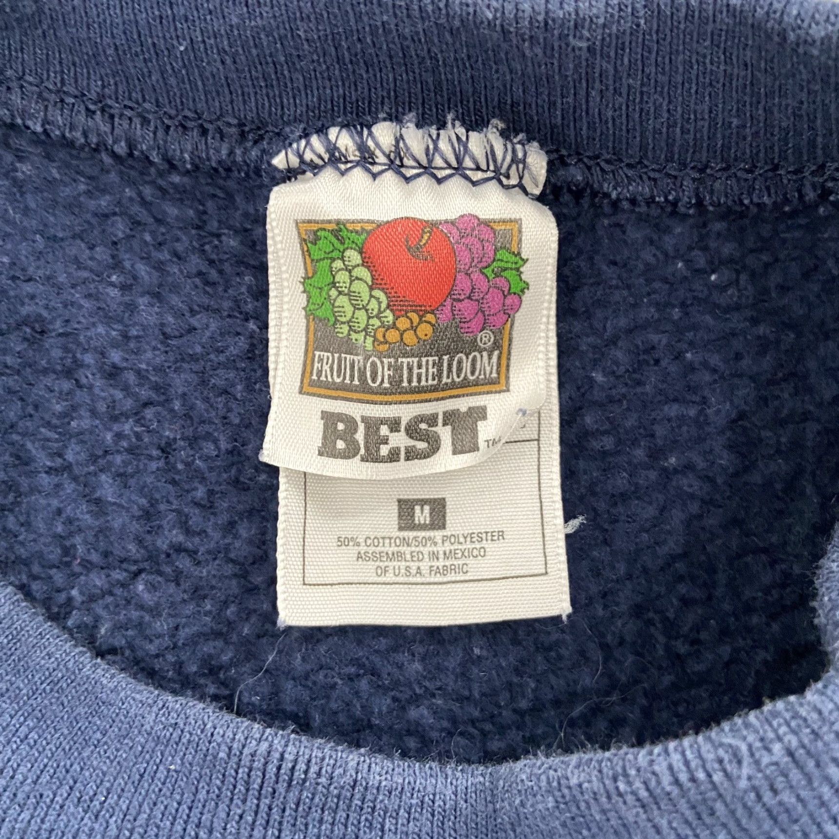 Fruit Of The Loom Vintage Washington DC Sweatshirt Men Adult Medium Blue Flag USA 90s Retro Graphic Pullover Size US M / EU 48-50 / 2 - 6 Thumbnail