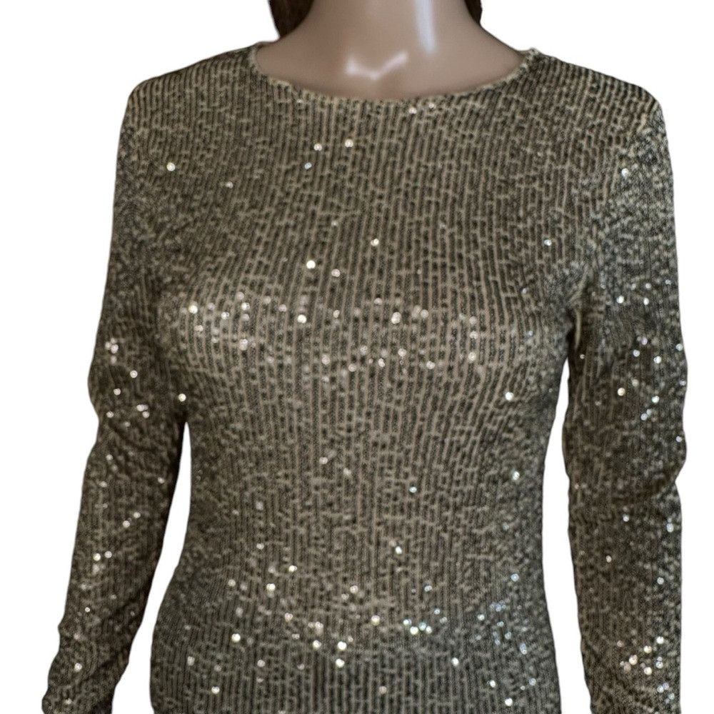 Free People Free People Gold Rush Long Sleeve Sequins Top Size XS Size XS / US 0-2 / IT 36-38 - 4 Thumbnail