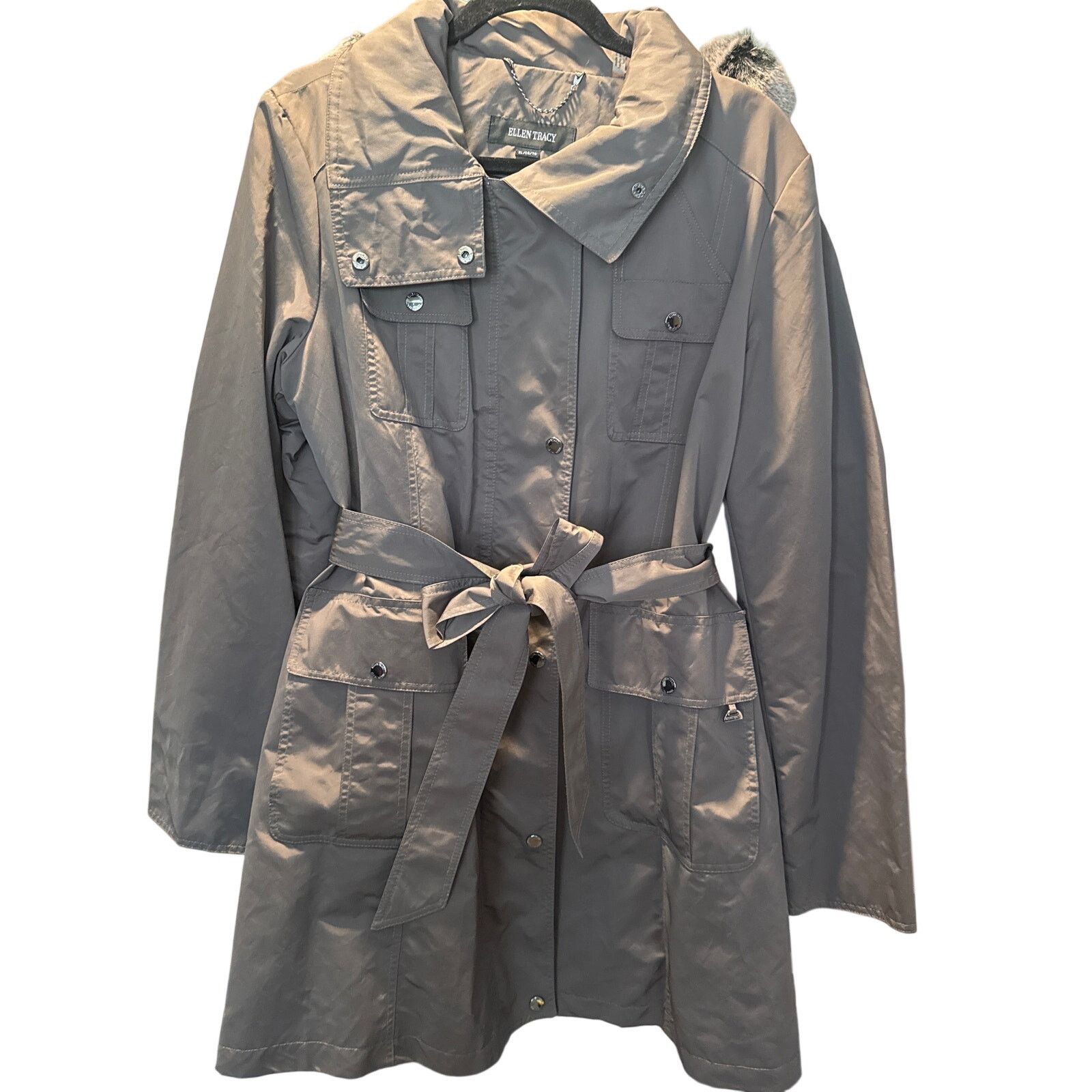 Ellen Tracy NWT Ellen Tracy Utility Rain Jacket Olive Green XL Size XL / US 12-14 / IT 48-50 - 2 Thumbnail