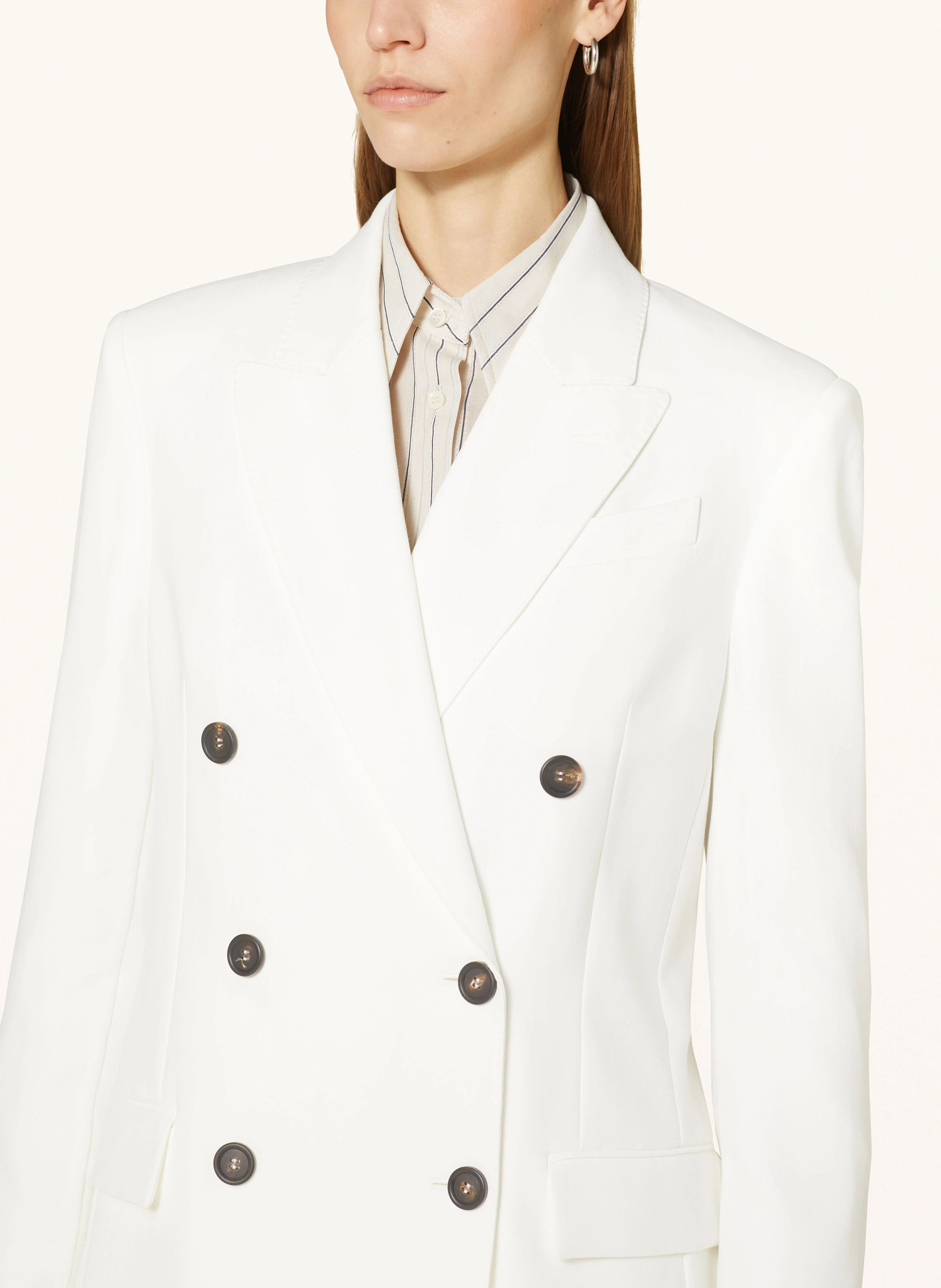 Brunello Cucinelli o1w1db10825 Woven Jacket Wool in Open White Size L / US 10 / IT 46 - 4 Thumbnail