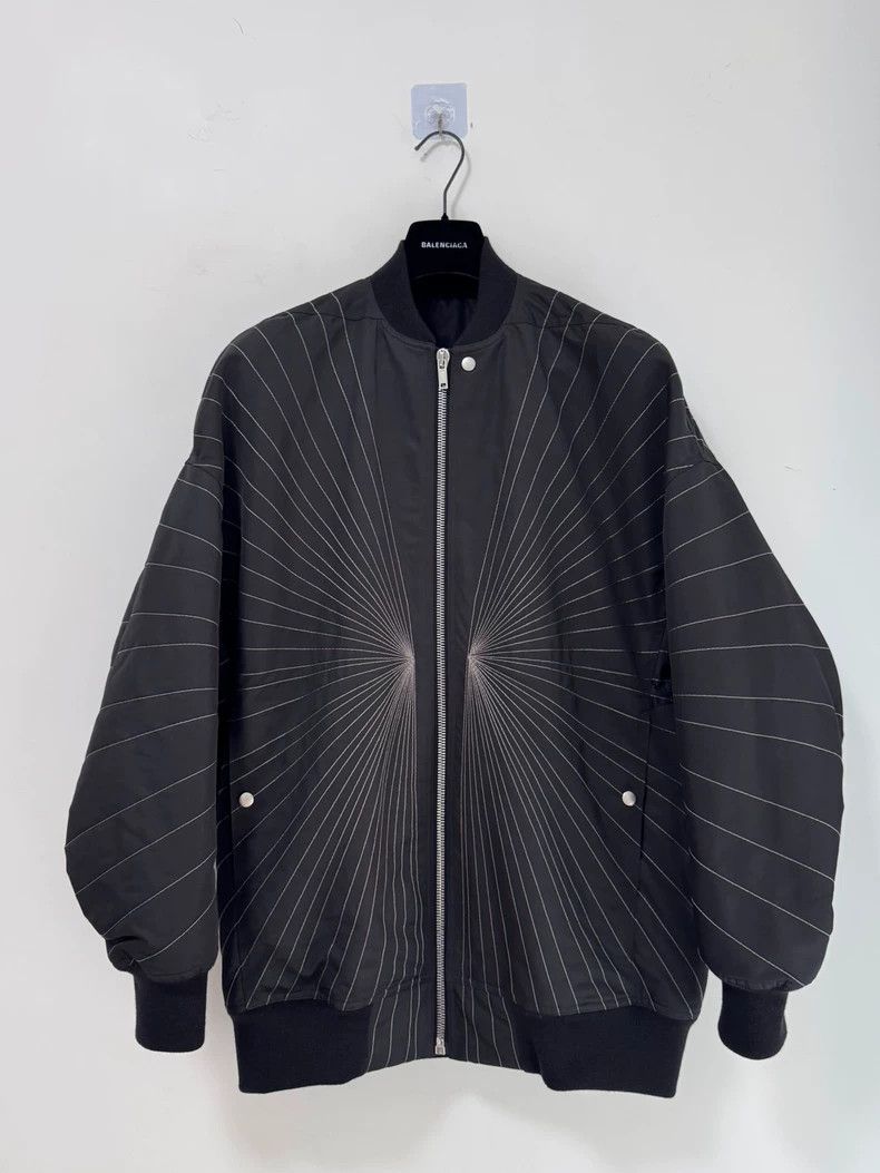 Rick Owens rick owens size 36 23 FW Black Quilted Radial Stripe Jumbo Size US M / EU 48-50 / 2 - 1 Thumbnail