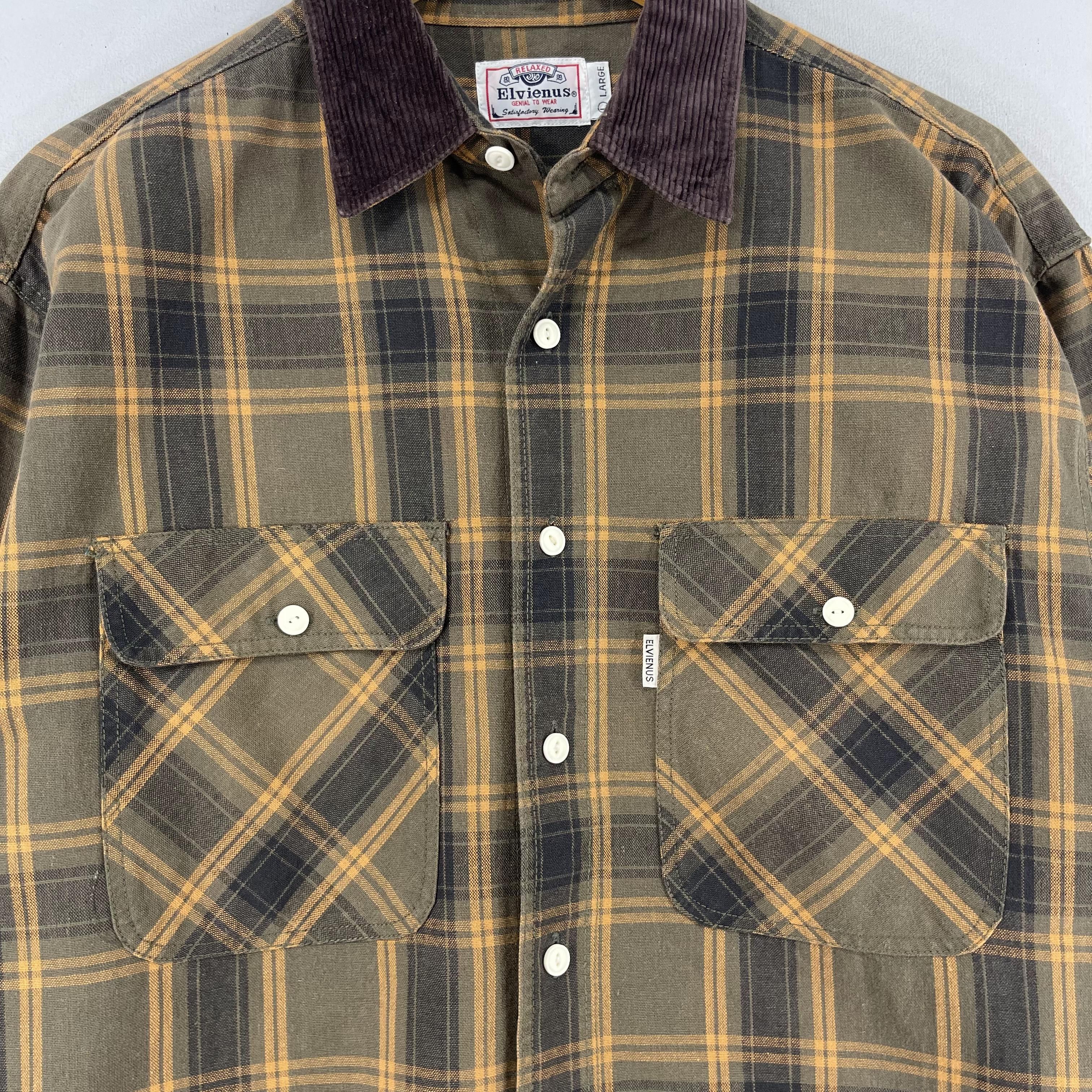 Flannel × Japanese Brand Vintage ELVIENUS Plaid Multi Checkered Tartan Flannel Size US L / EU 52-54 / 3 - 2 Thumbnail
