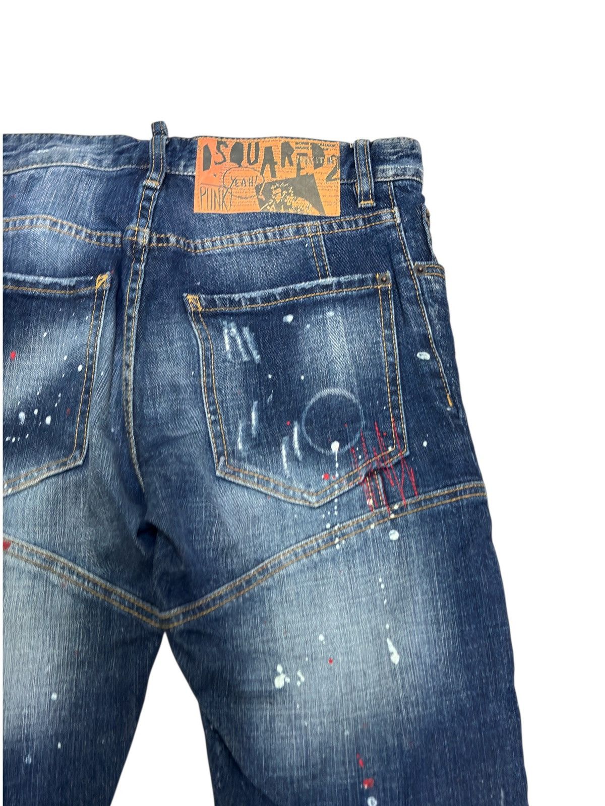 Dsquared2 DSQUARED2 Paint Splatter Distressed Denim Jeans Vintage Wash Size US 29 - 11 Thumbnail